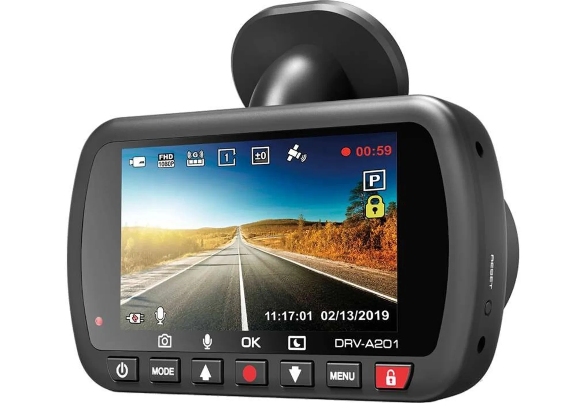 Kenwood DRV-A201 caméra de recul Full HD avec capteur G et GPS noir