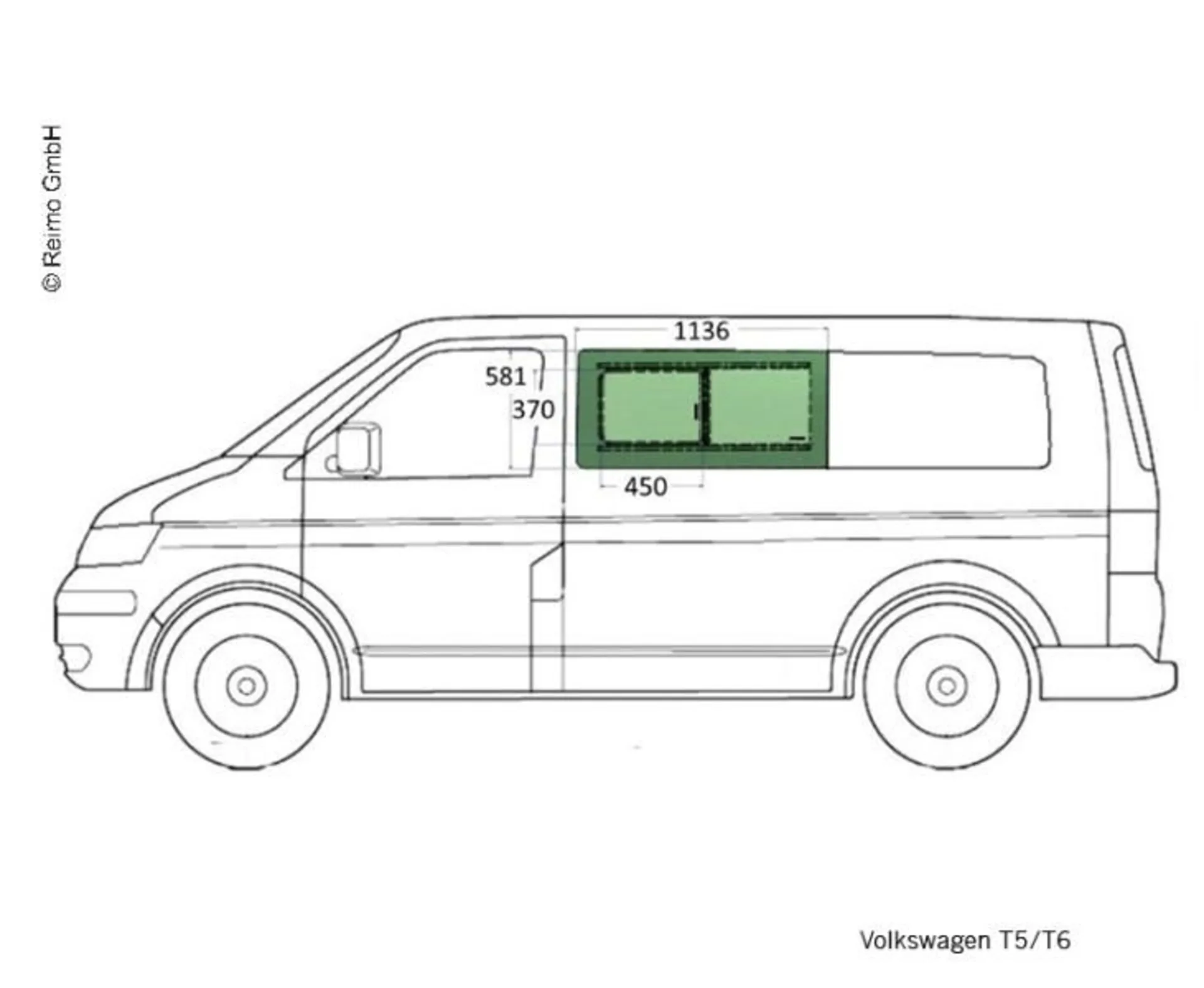Austauschschiebefenster für Mercedes Vito - rechte Seite
