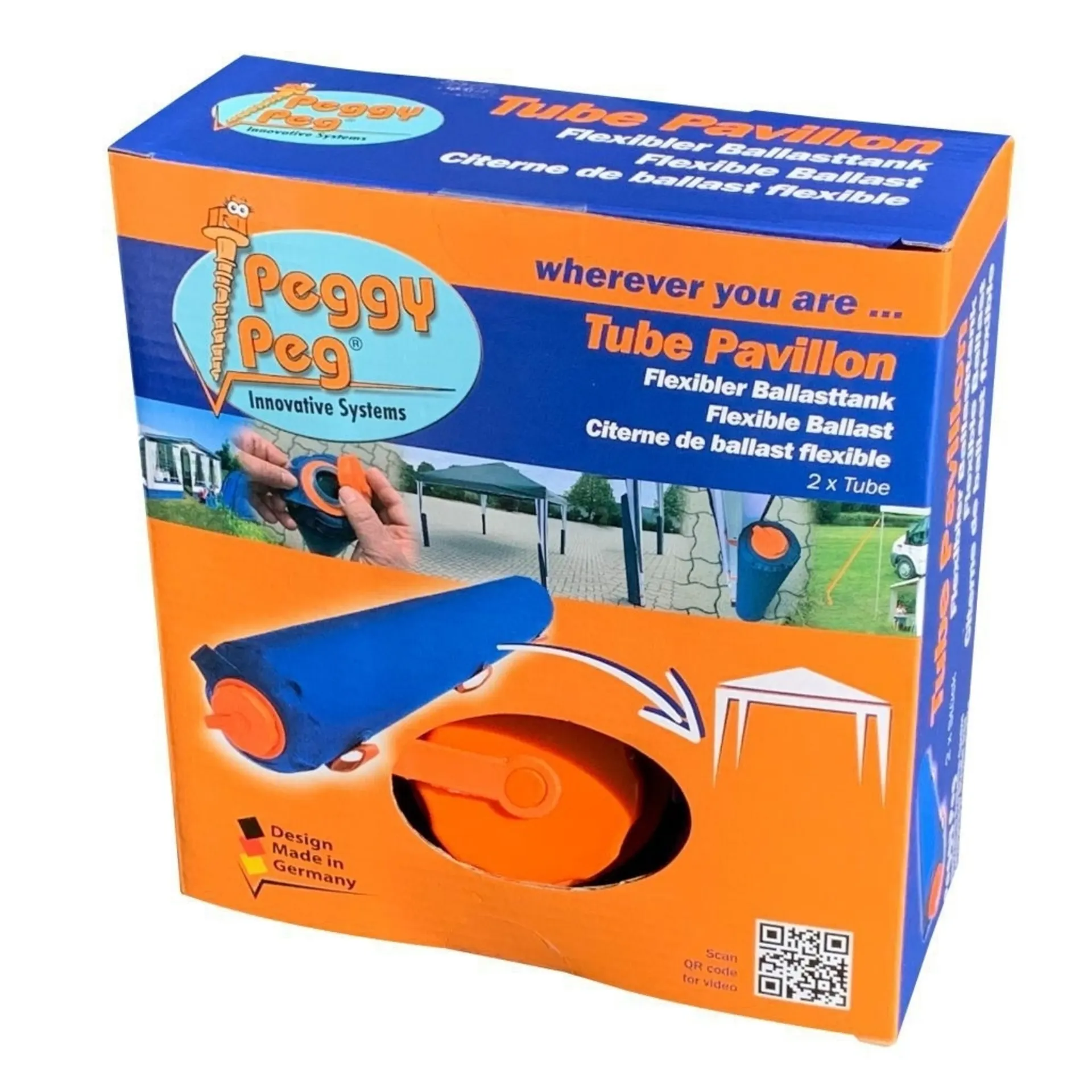 Peggy Peg PP Tube lest de pied de pavillon remplissable, set de 2 pièces