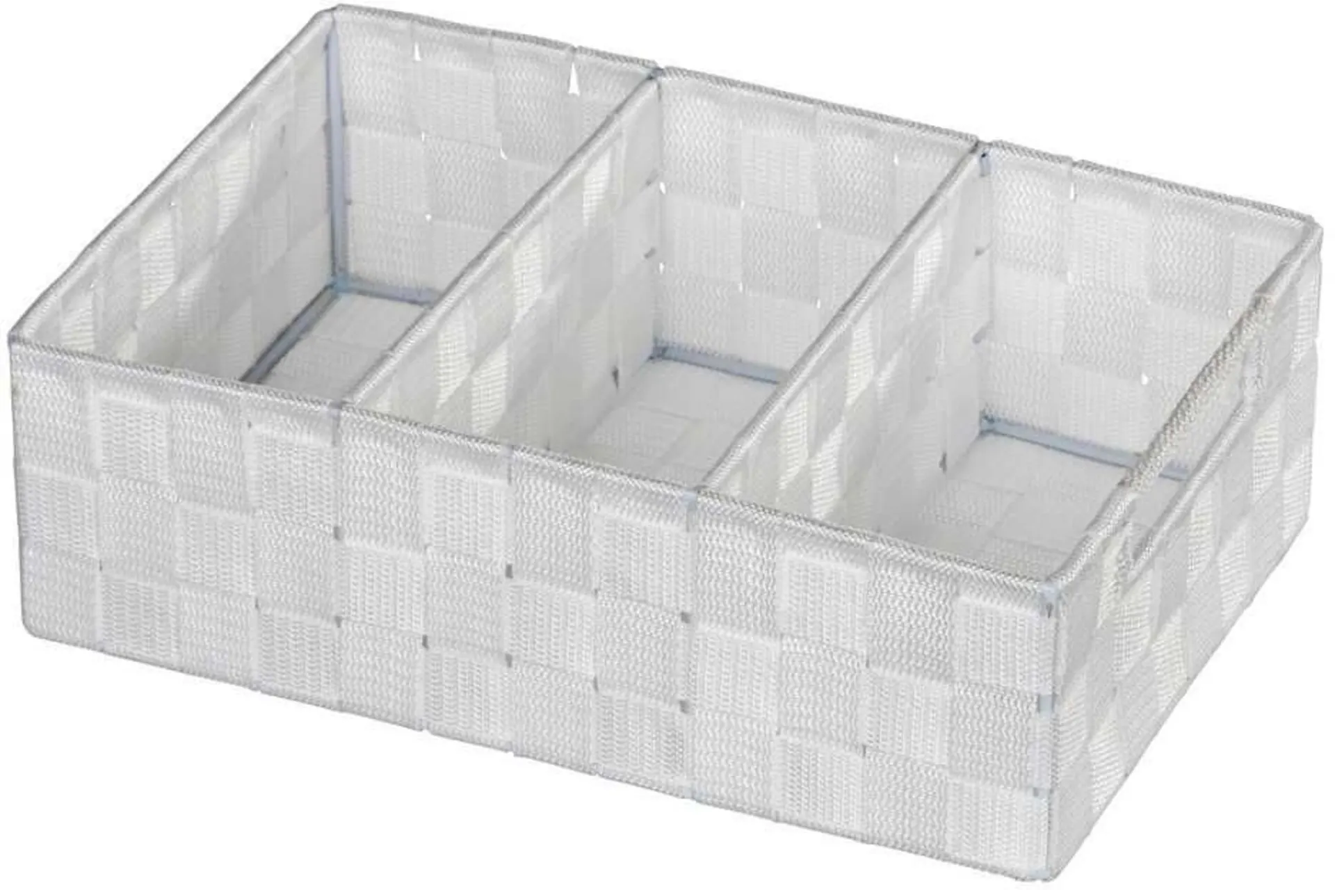 Panier de rangement Wenko Adria avec poignée, 3 compartiments, blanc