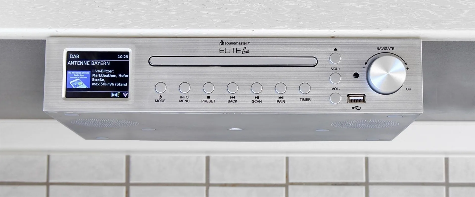 Soundmaster ICD2200SI centre musical sous plan de cuisine Internet / DAB+ / FM Radio