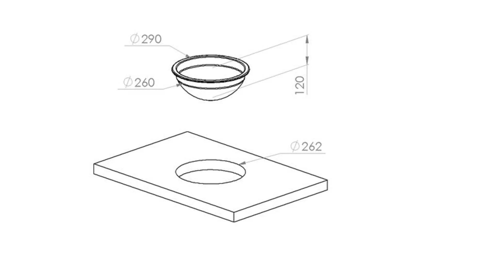 Runde Edelstahlspüle in mattem Design