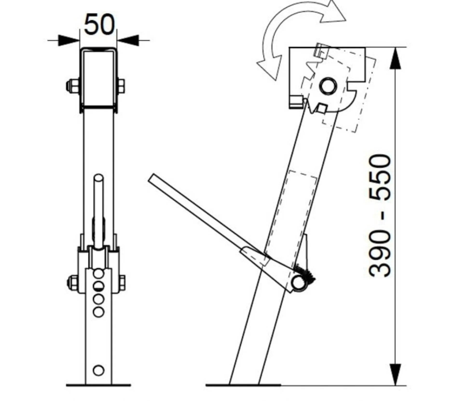 Fahrzeugstützen-Set (Jack) - 1 Paar, höhenverstellbar von 39-55cm