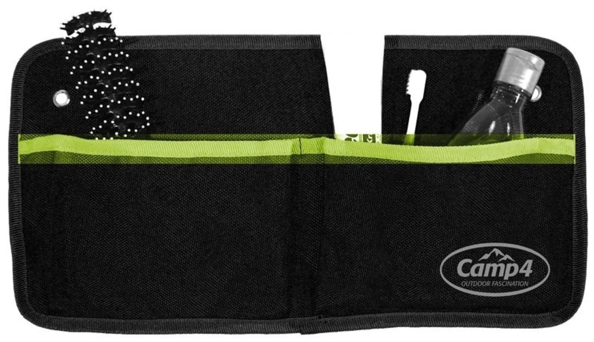 Organiseur TESSA 2 - Noir/Lime - 2 poches - fixation avec oeillets