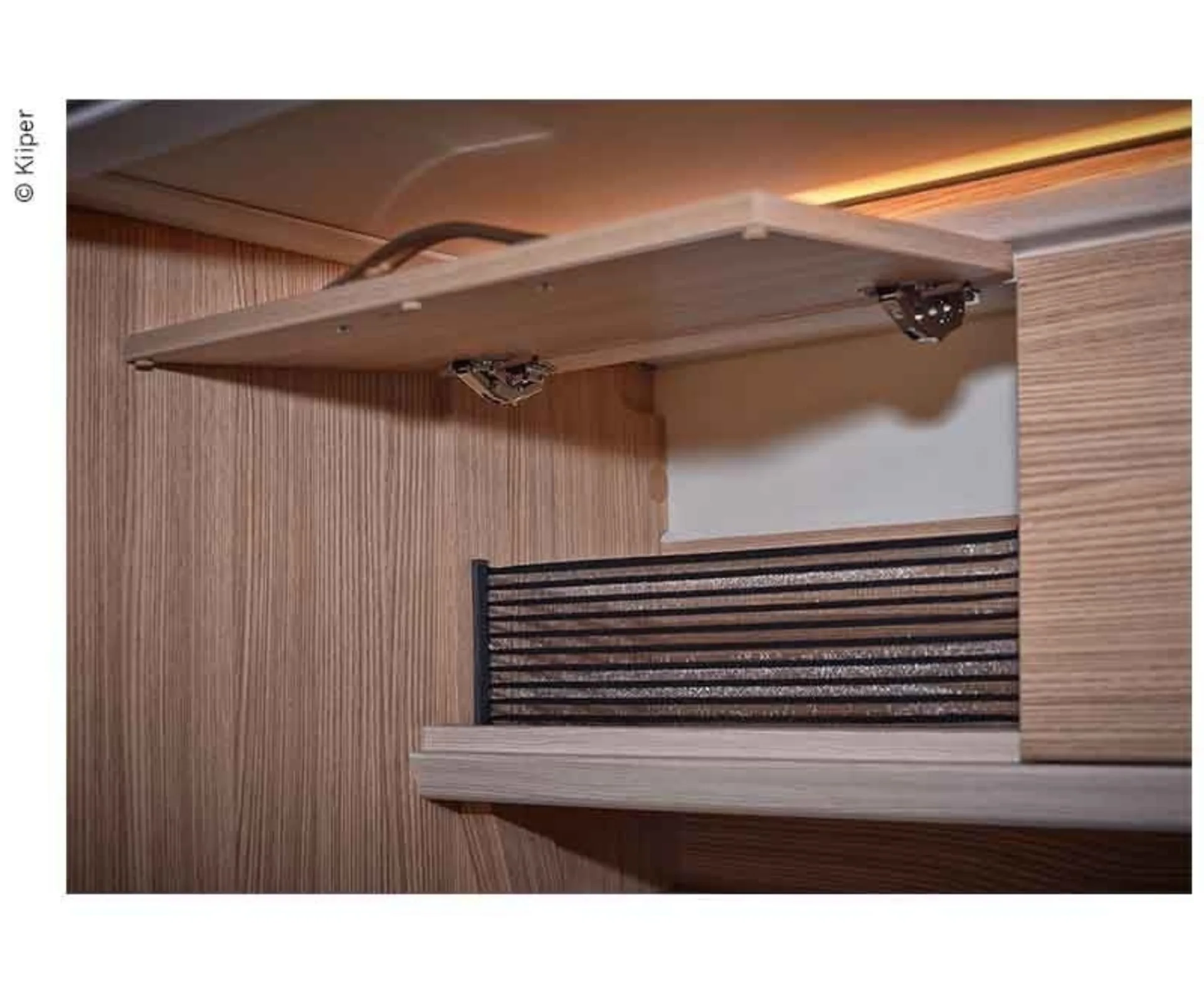 KIIPER-Mini filet de rangement set 3 pour largeur de montage de 200mm en noir ligné