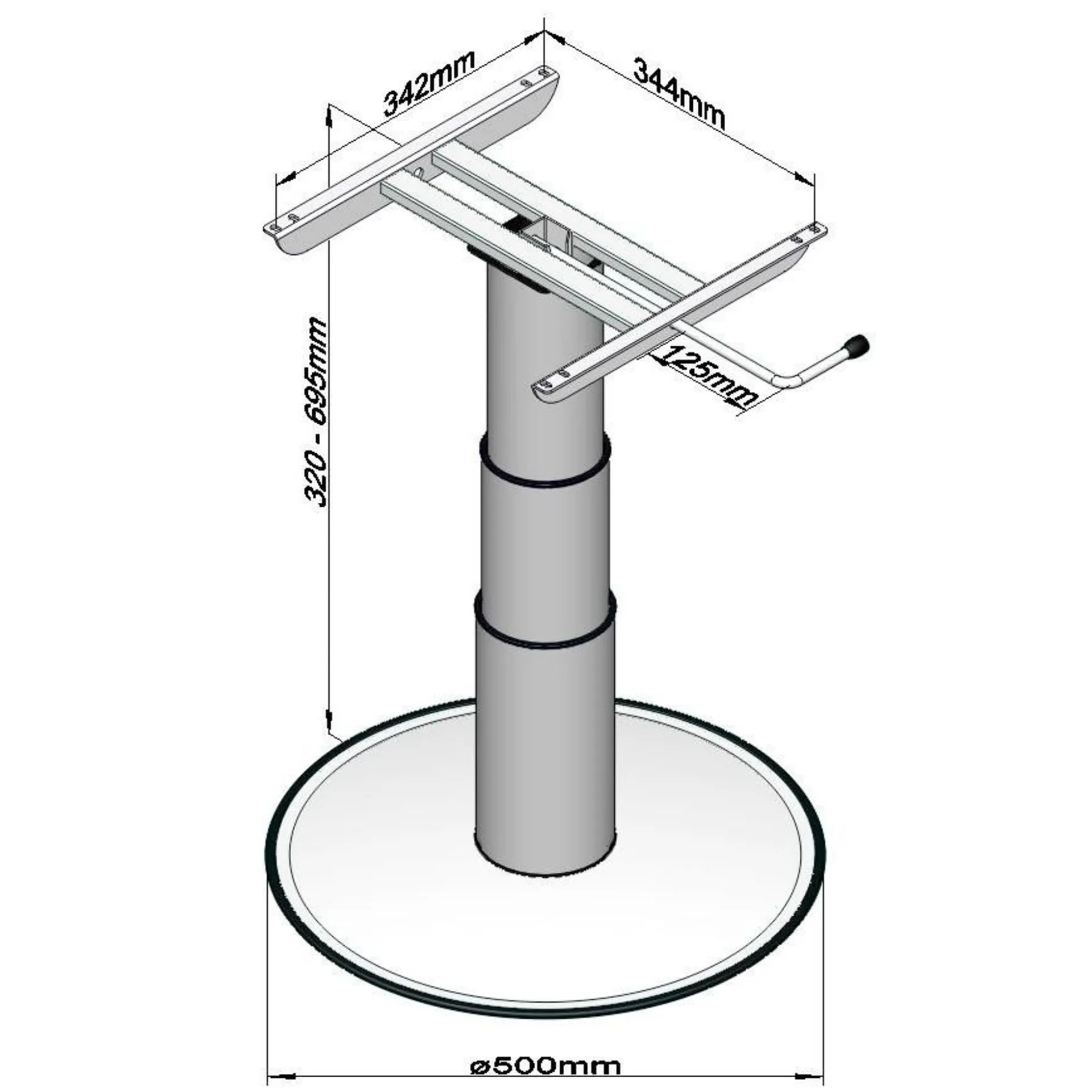 Ilse Table élévatrice à une colonne Autonome