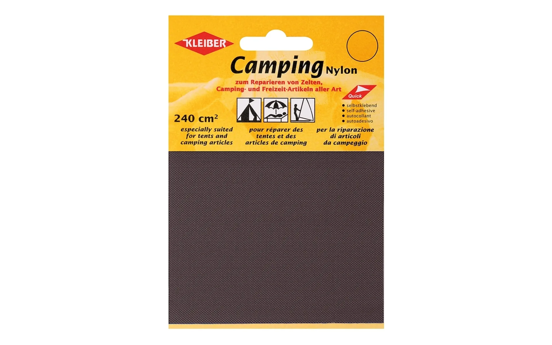 Kleiber Camping Nylon Reparaturflicken Dunkelbraun (2 Stück)