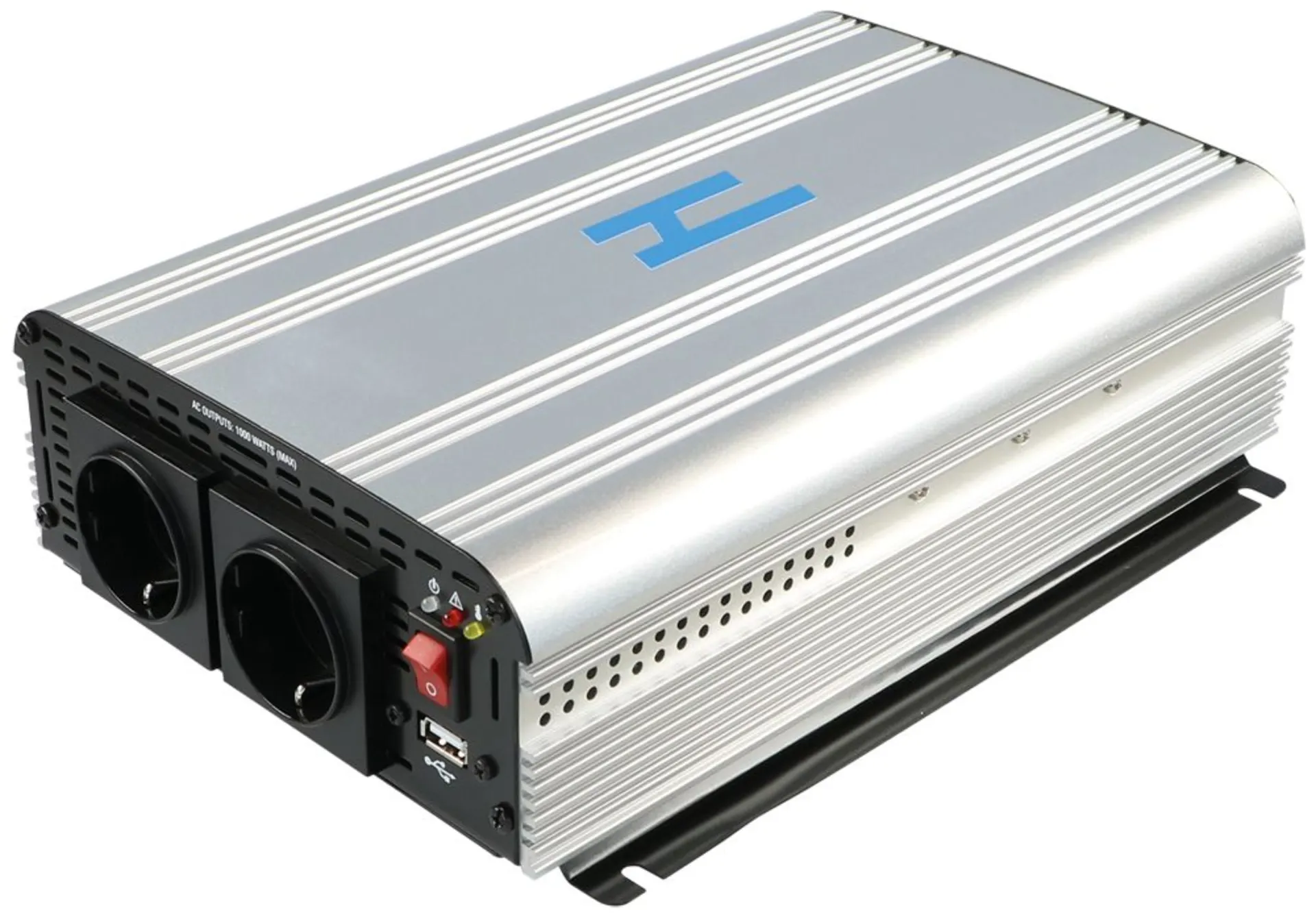 Wechselrichter 12->230 V 1’000 W 300 x 205 x 78 mm, modifizierte Sinuswelle