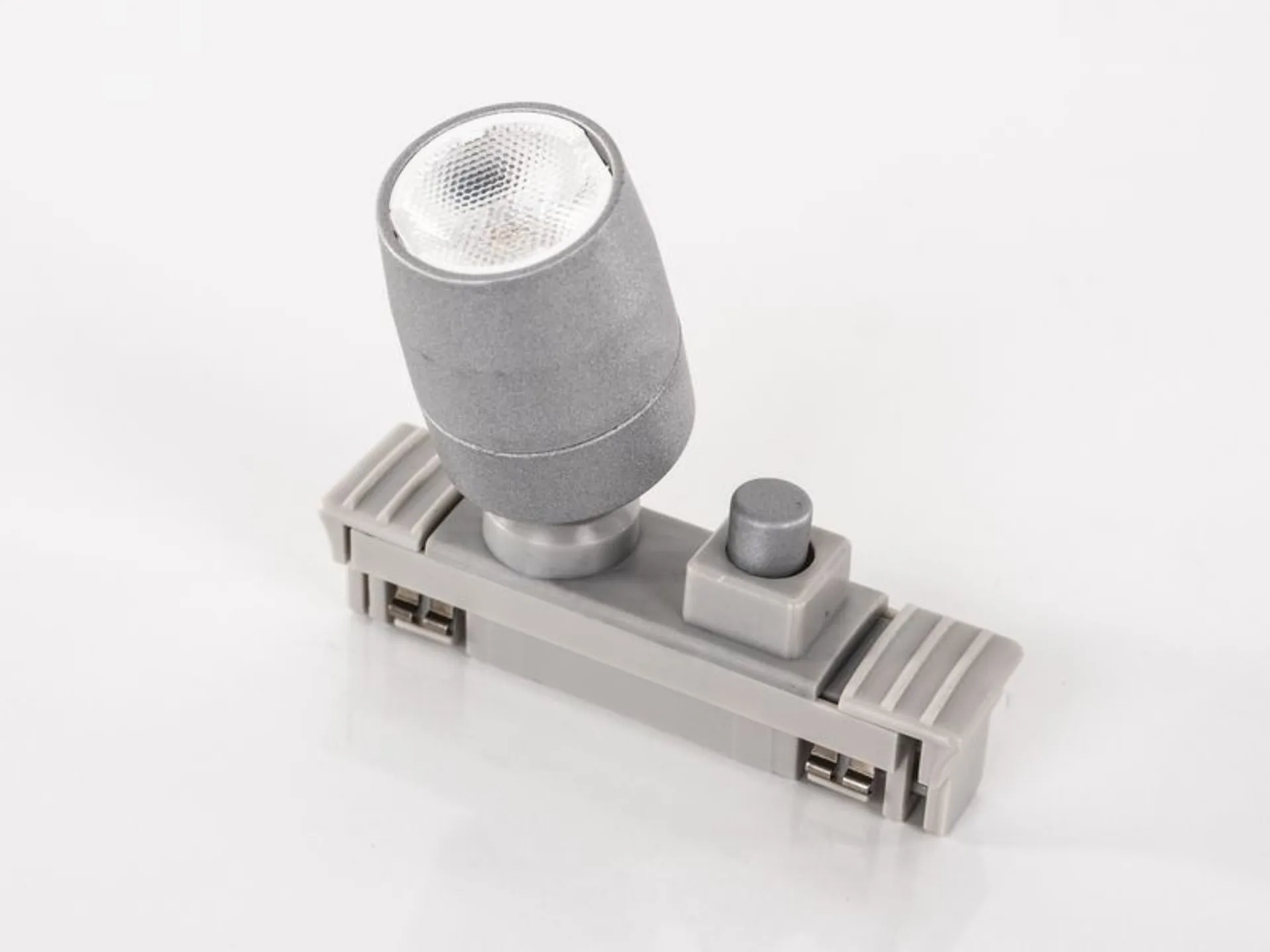Stromschienen-Spot mit Schalter - Silber lackiert
