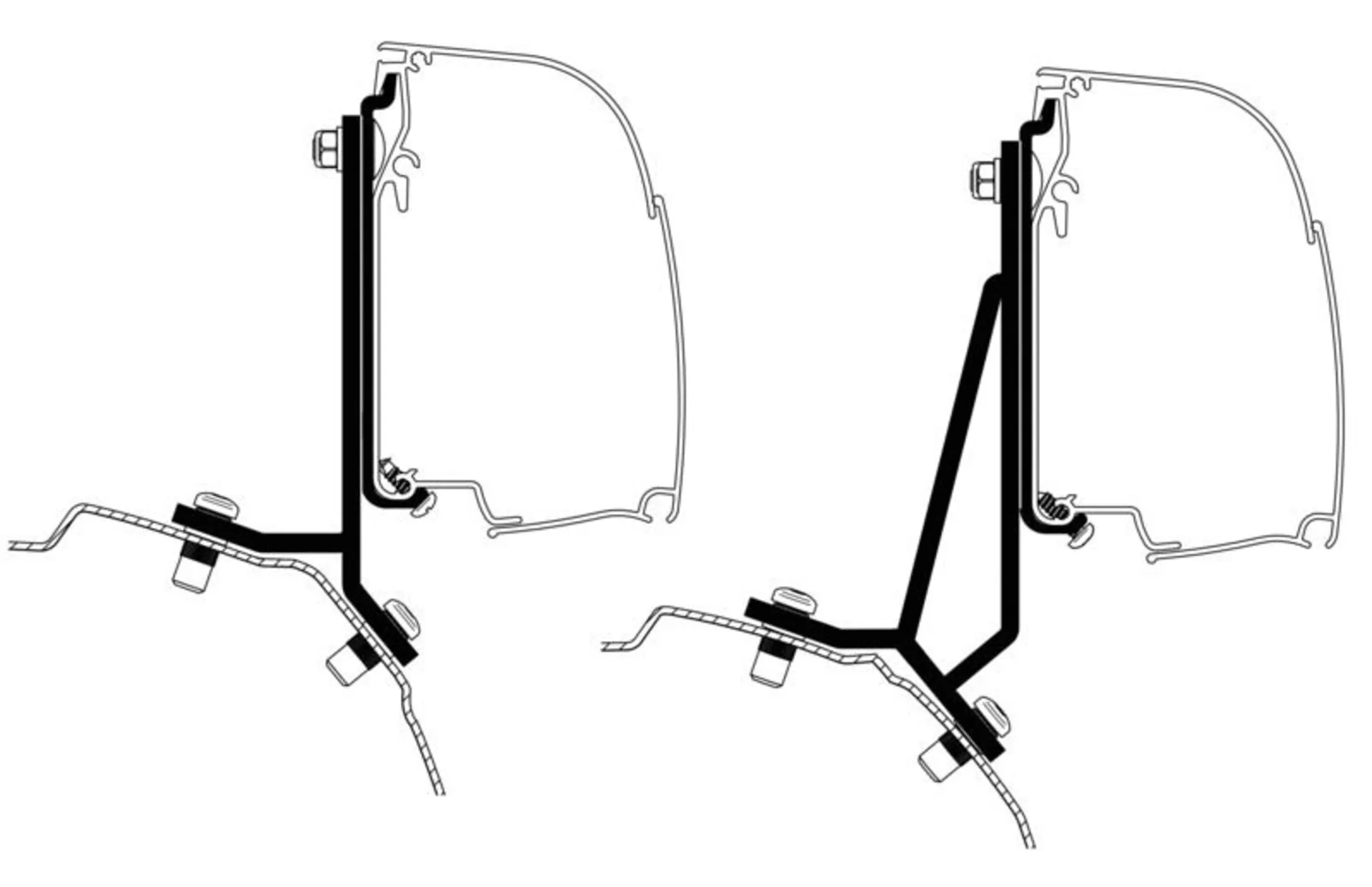 Omnistor Markisenadapter für Thule 4200 - Ford Transit/Tourneo Custom Minivan (RHD)