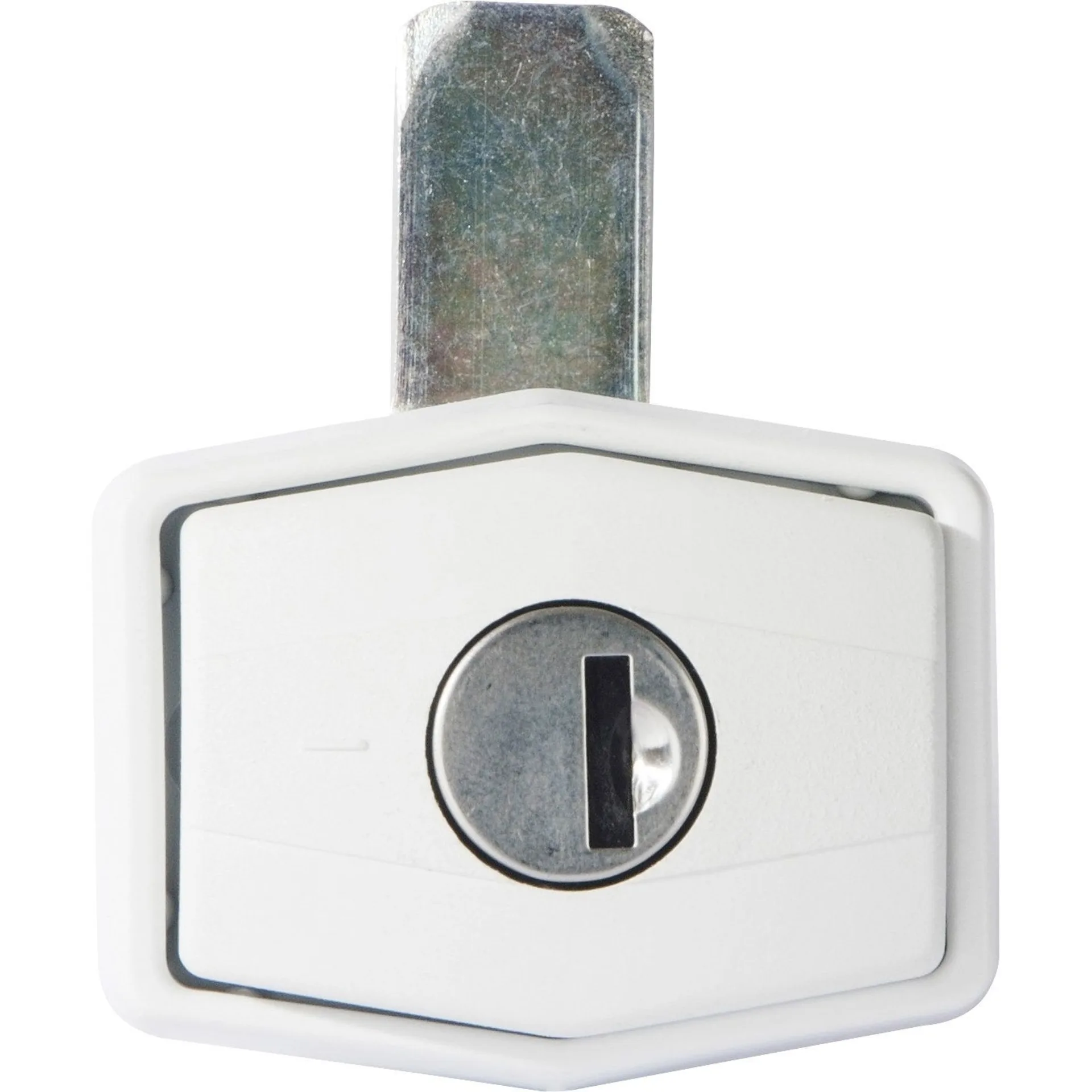 STS Fermeture rotative à pression Hexagon pour inserts à cylindre enfichable STS / Zadi avec cylindre et 2 clés blanc