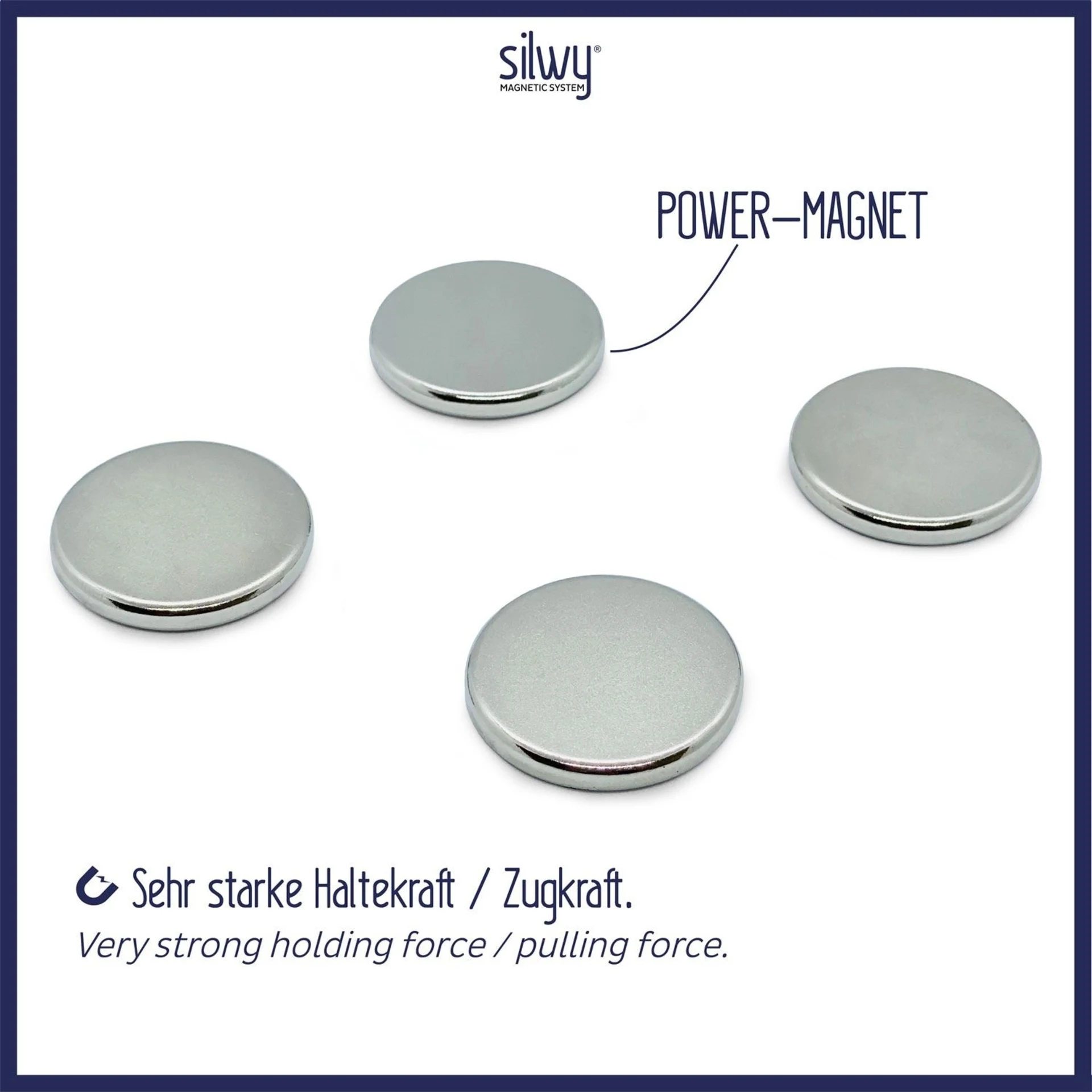 silwy® Power Magnete inkl. 4 Klebepunkte