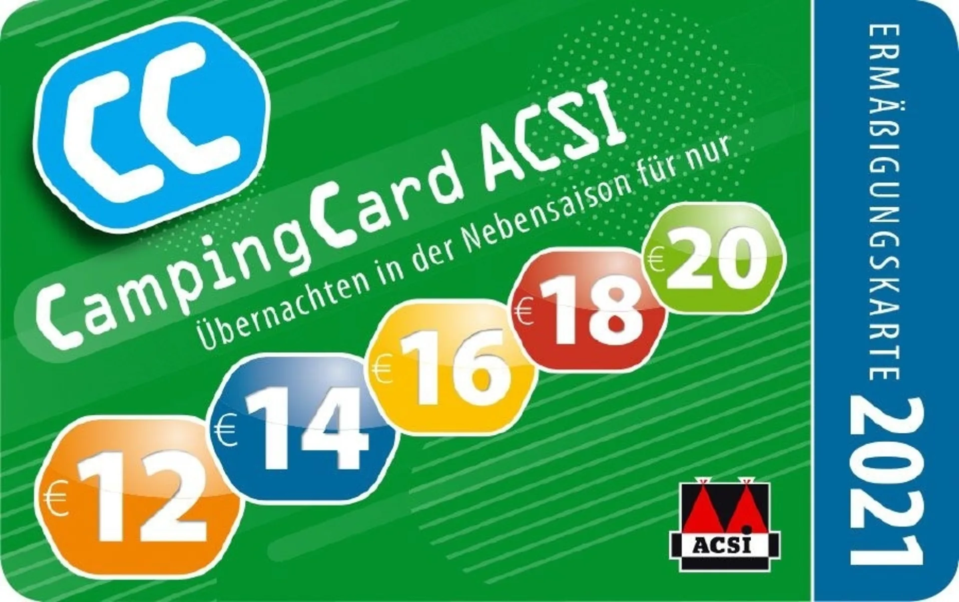ACSI CampingCard 2021 Campingführer mit Ermäßigung