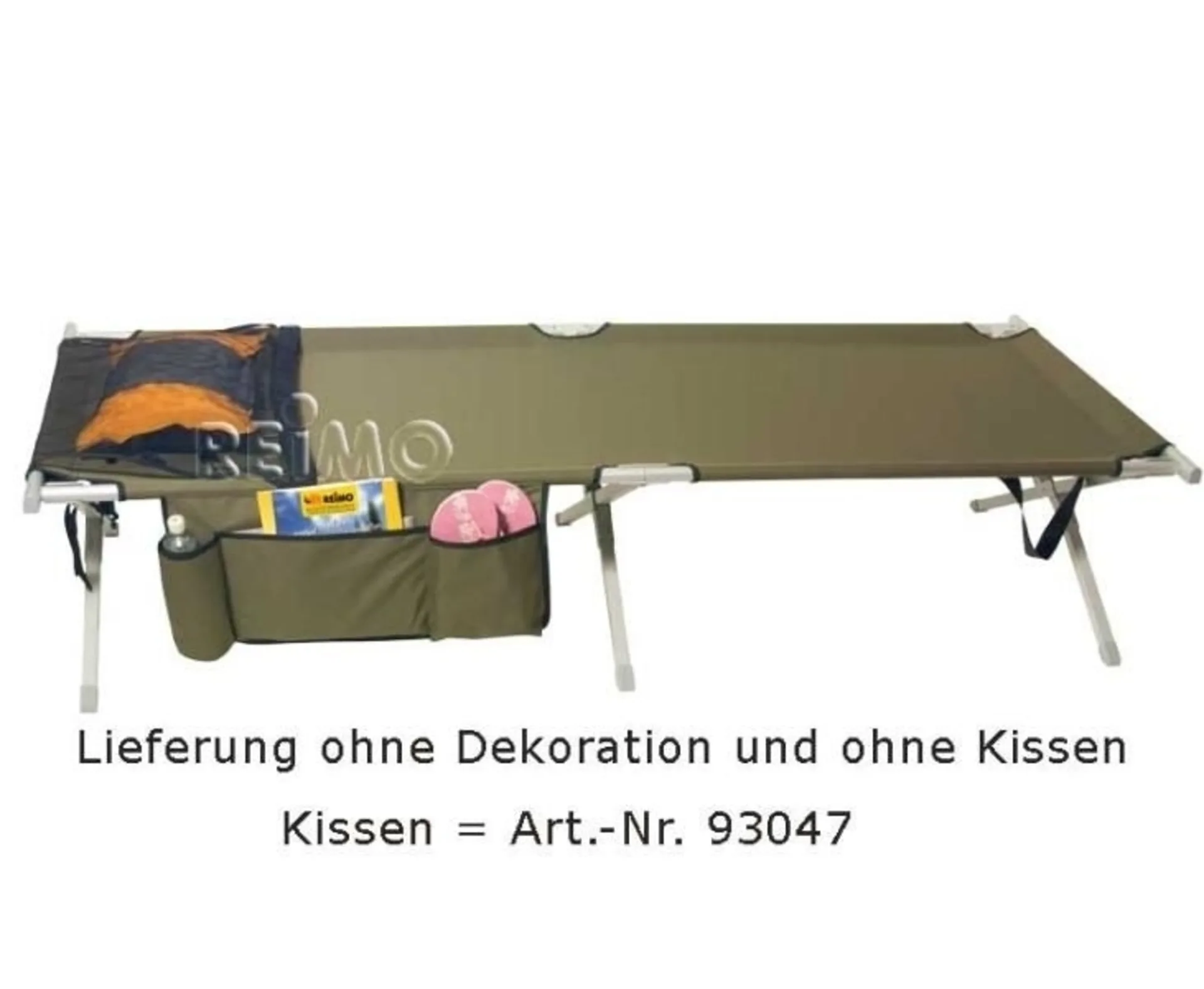 Feldbett Euphrat, Bezug grün, 200x75x43 cm