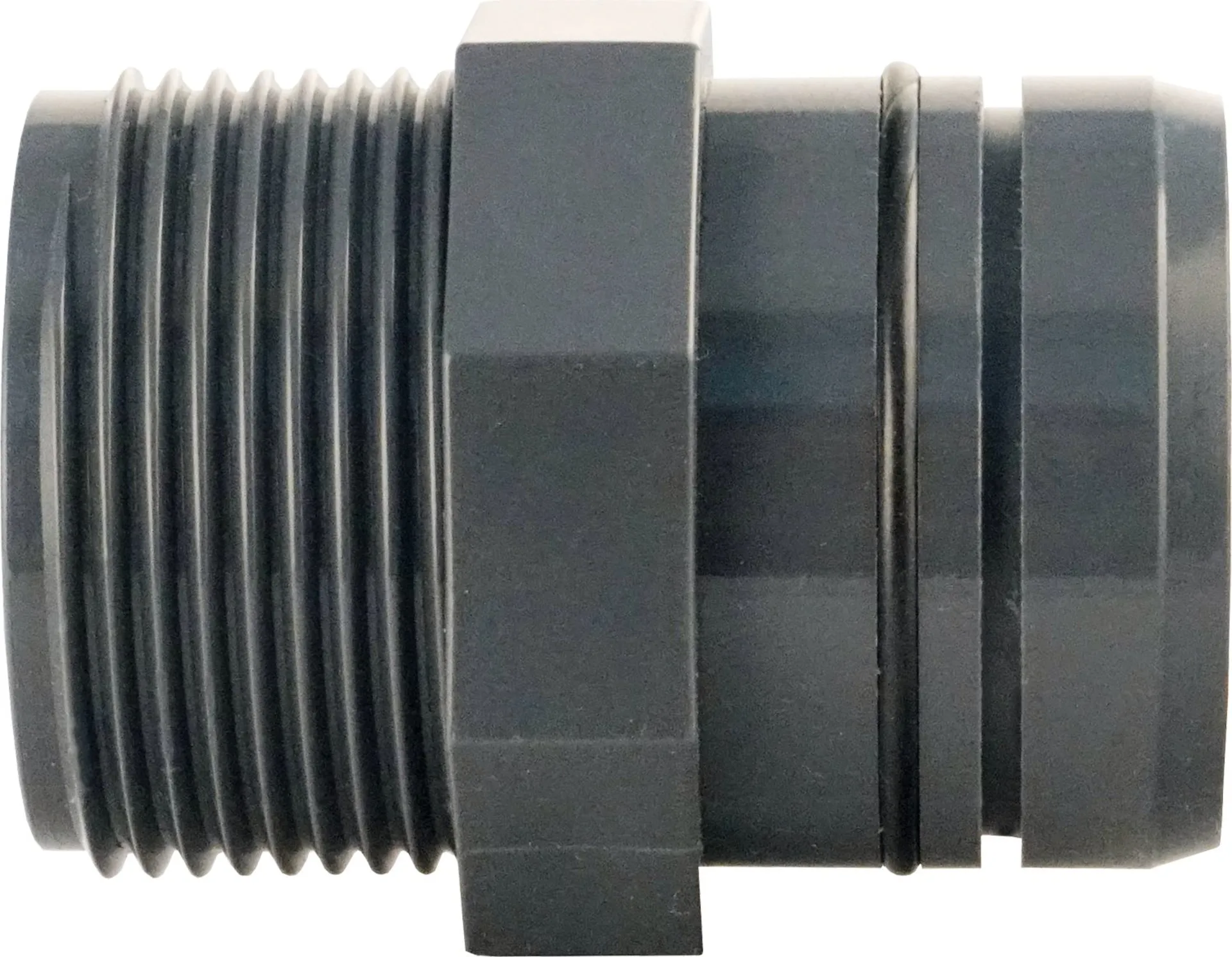 Lilie 40mm gerader Rohrverbinder mit AG 1 ¼ Zoll, Doppel-O-Ring Außenringnut