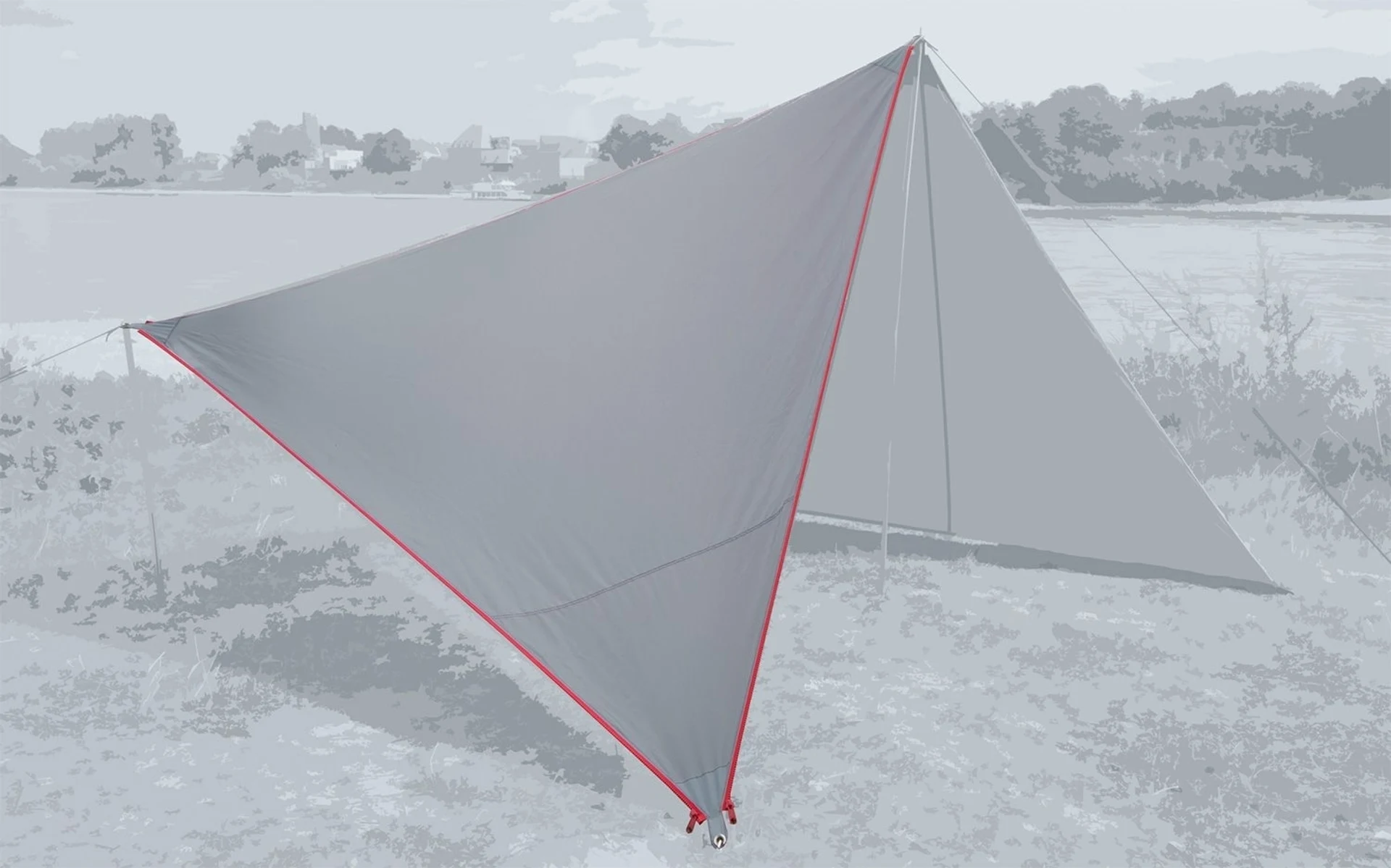 Bent Canvas Plain Set Tarp high rise / zipper red