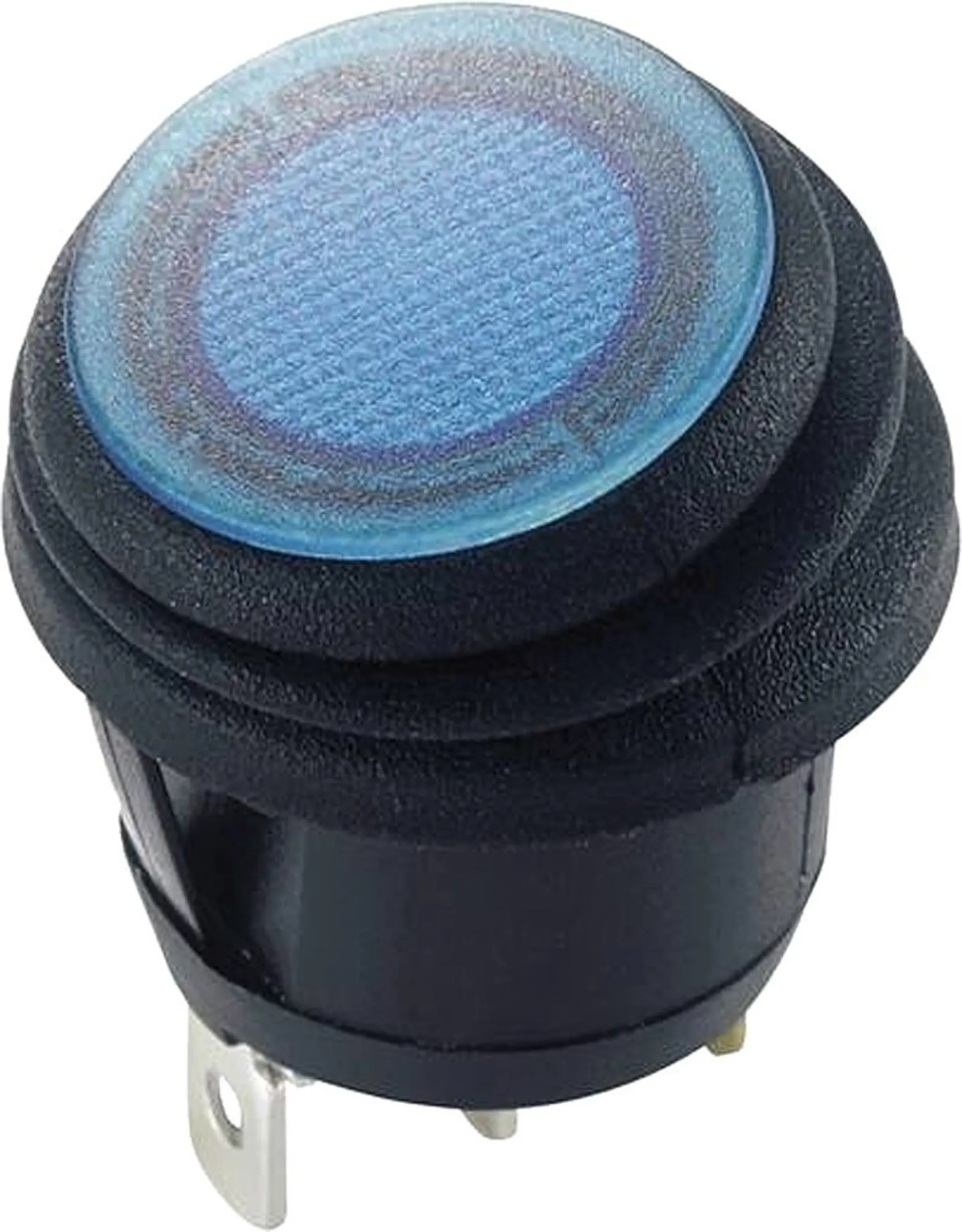 Interrupteur rond avec LED bleue marche/arrêt 12 V