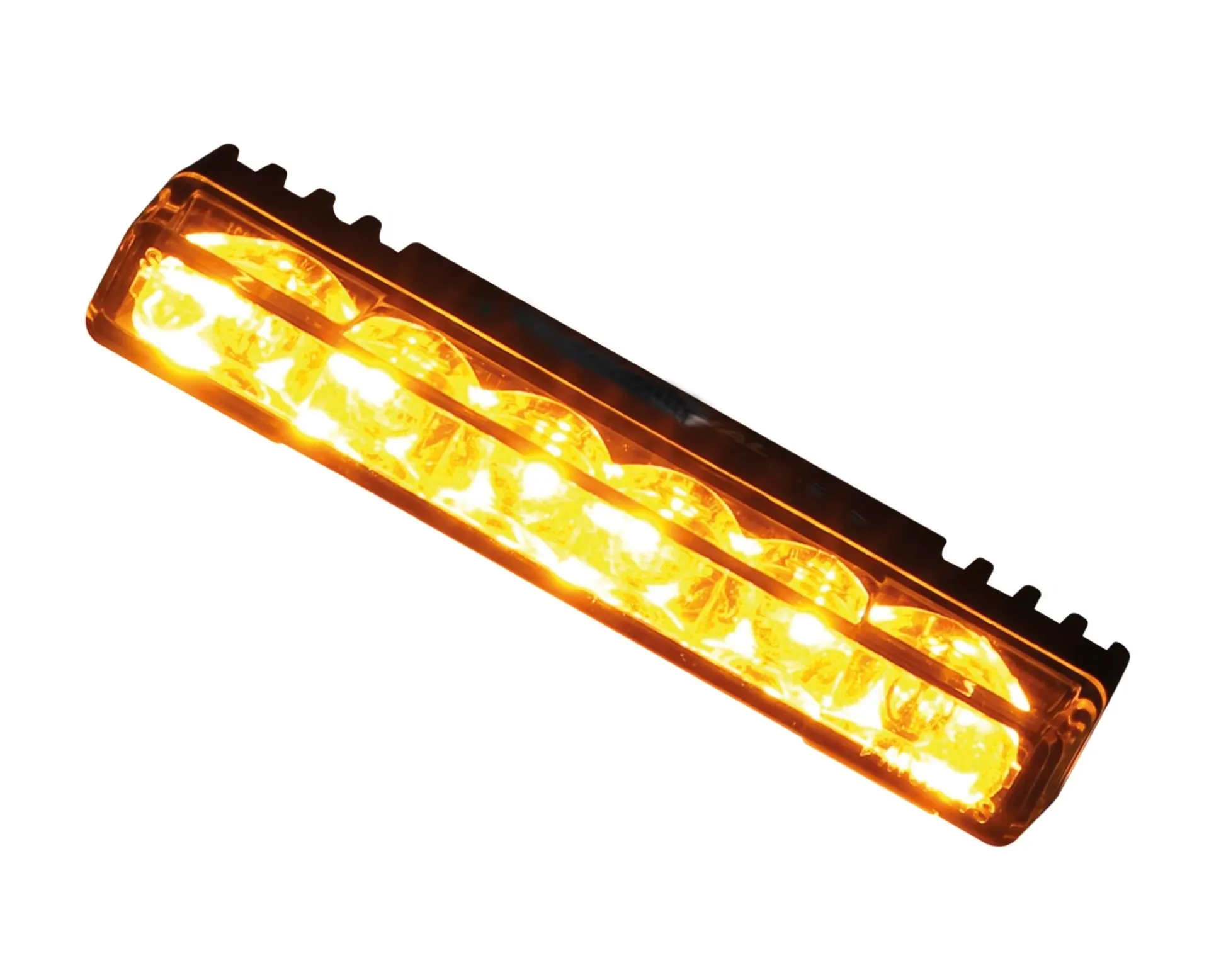 911 Signal LED-Blitzleuchte NR6, gelb, ECE- R65, 12/24 V 90 x 35 x 13 mm, 96 x 3 W, IP67, Ultra flach