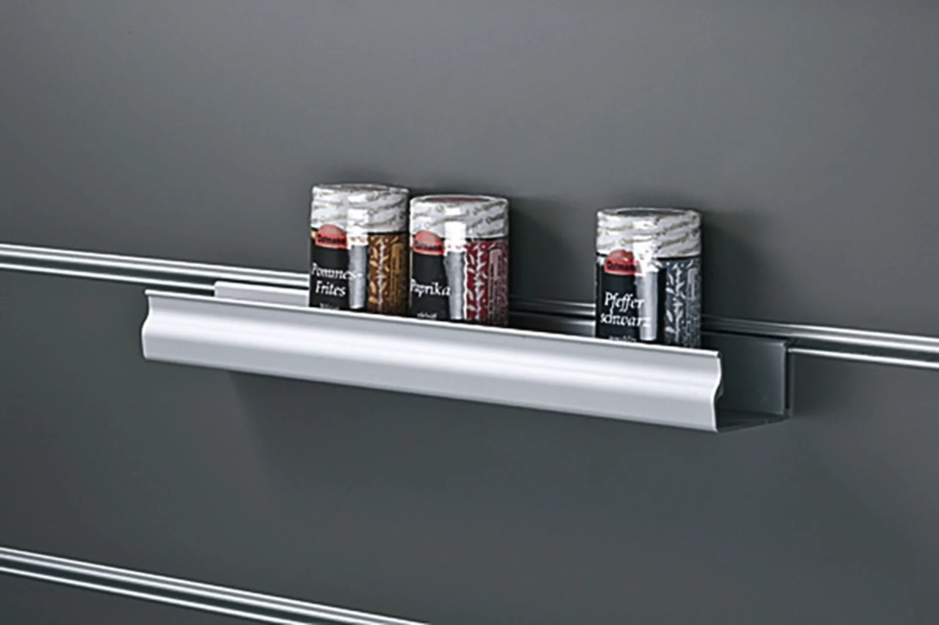 Porte-épices pour profilé, argenté, en aluminium