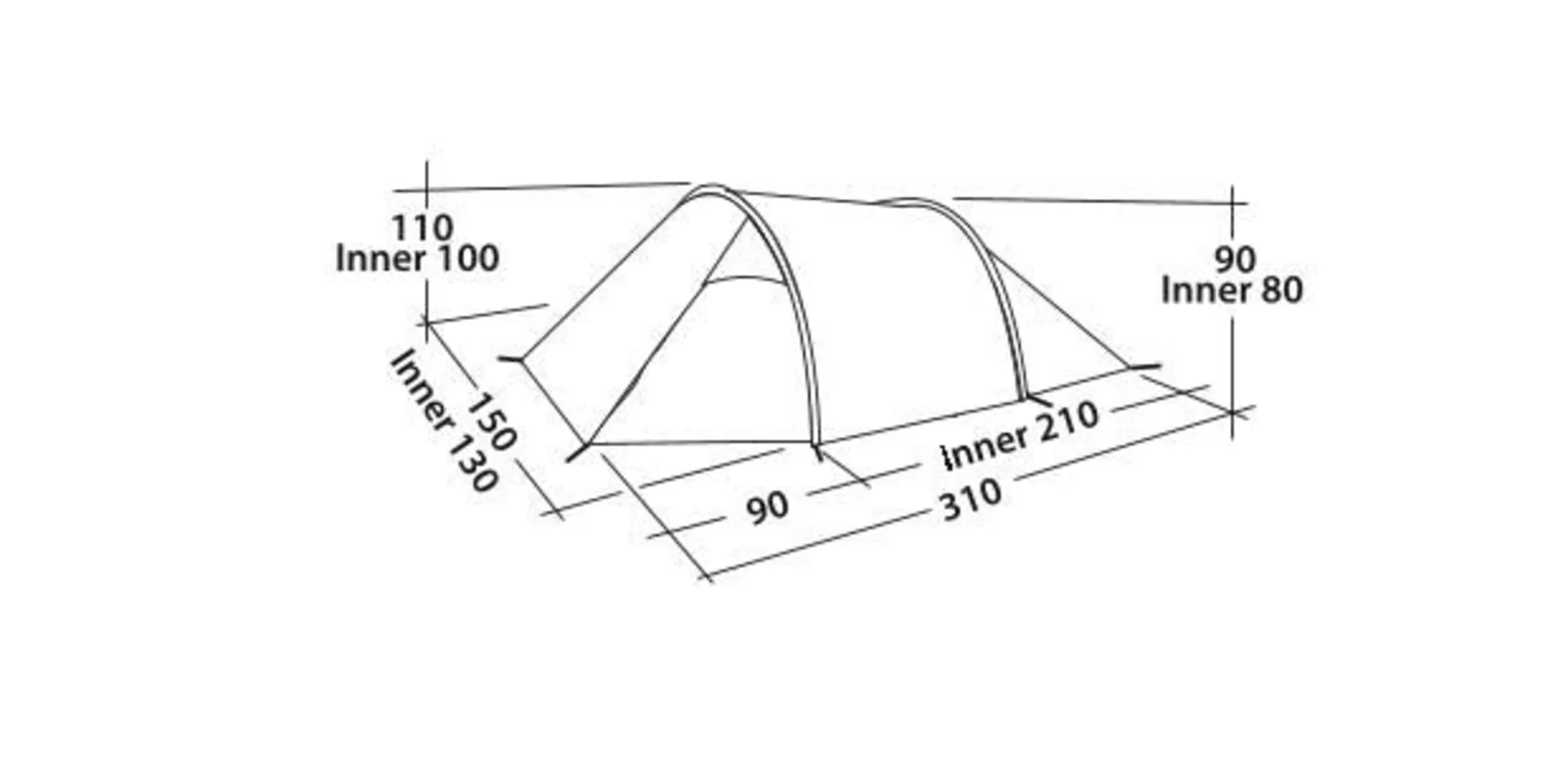 Easy Camp Spirit 200 Tente tunnel pour 2 personnes Rustic Green