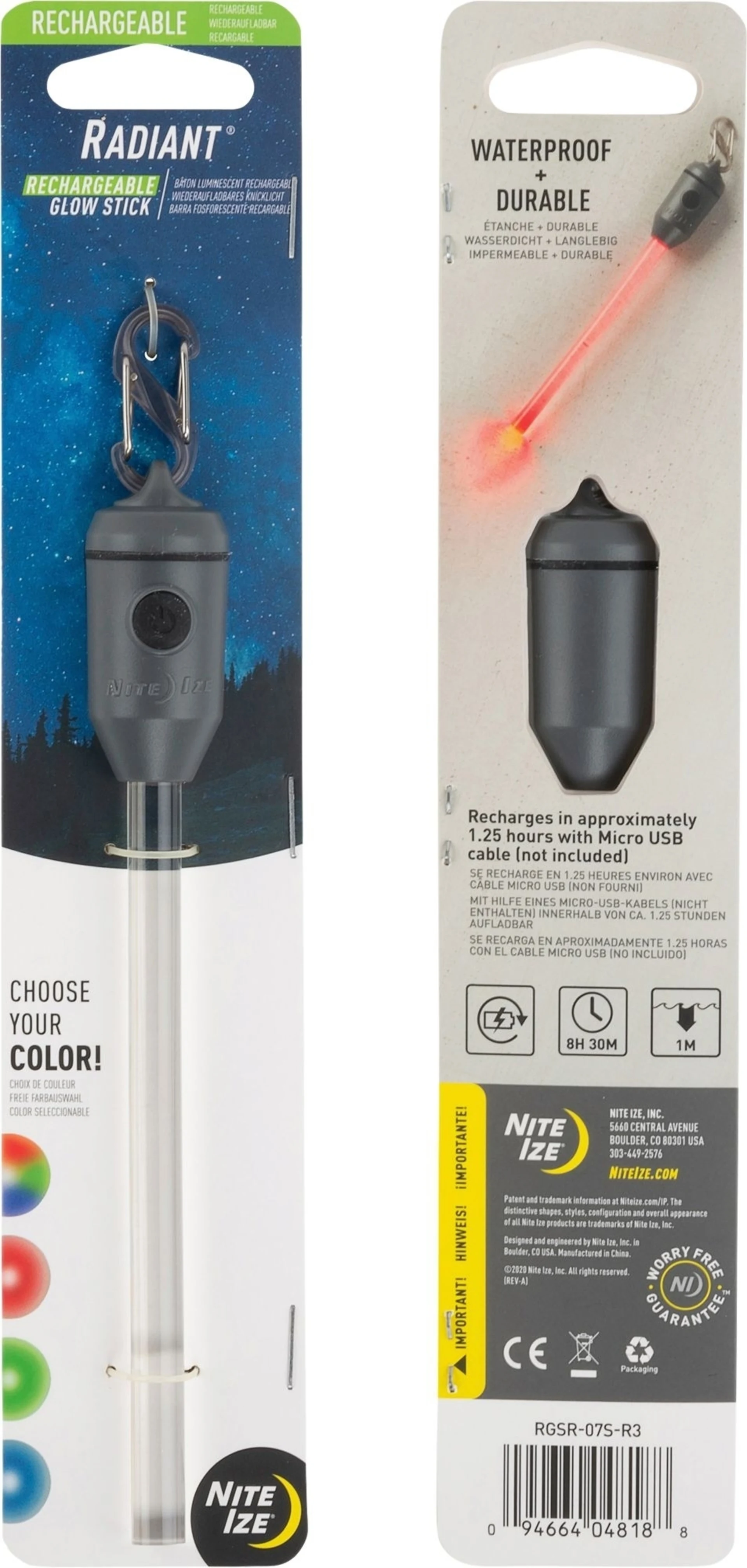 Nite Ize Radiant Rechargeable LED Glow Stick - Disc-O Select