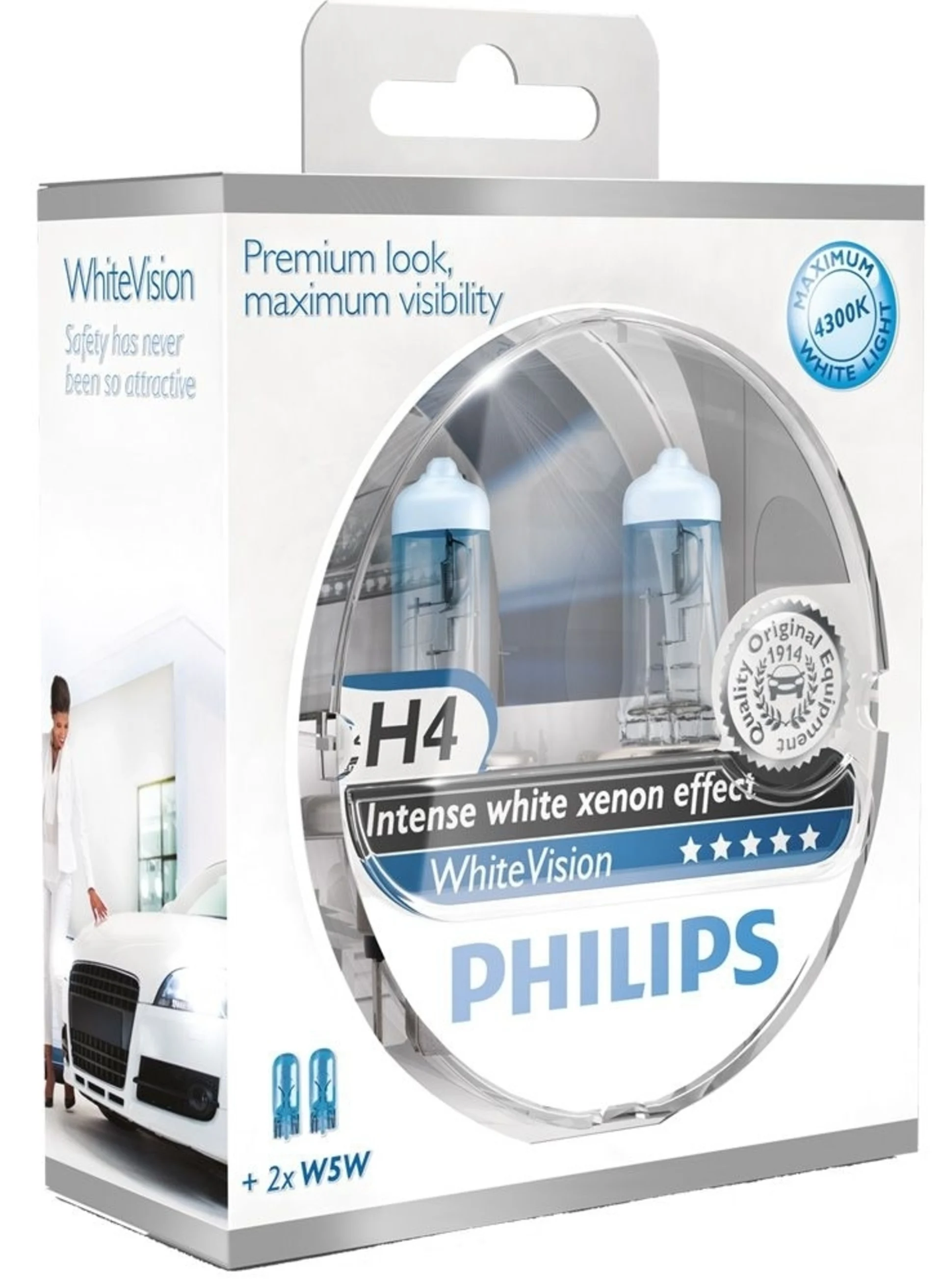 2 x Philips Glühlampe H4 12V 60/55W+W5W