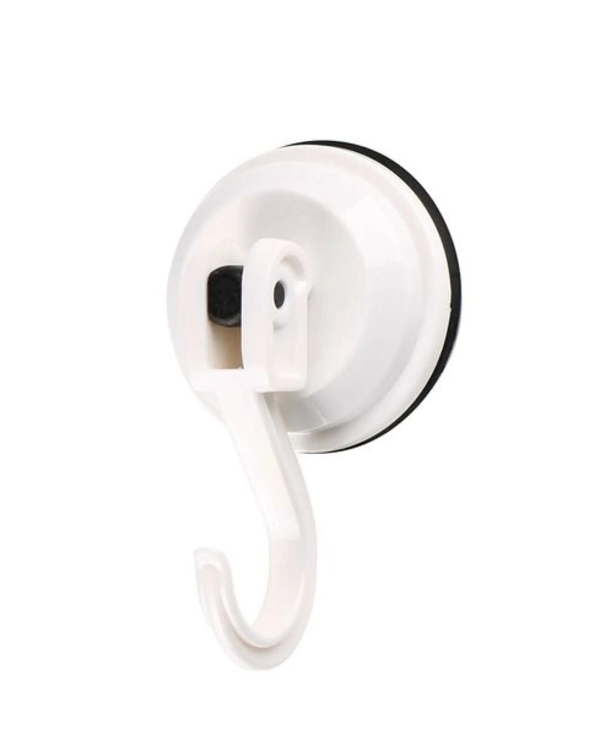 Crochet à ventouse blanc en set de 2 avec une capacité de charge jusqu'à 2 kg et un diamètre de 36 mm