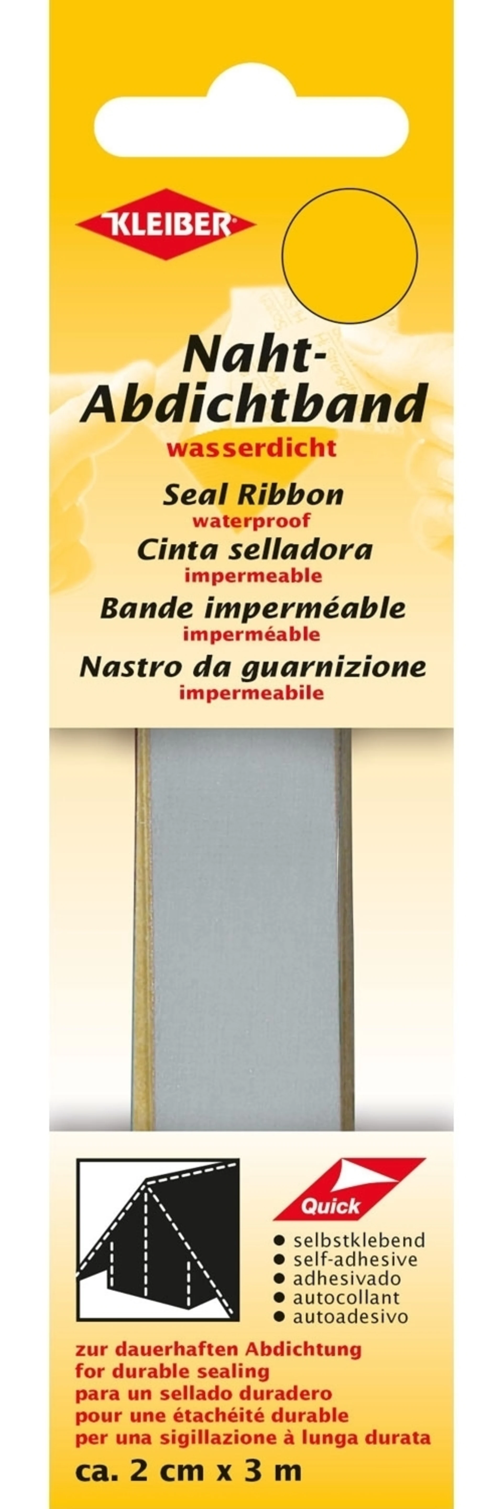 Kleiber bande d'étanchéité pour joints de tente 3 m gris clair