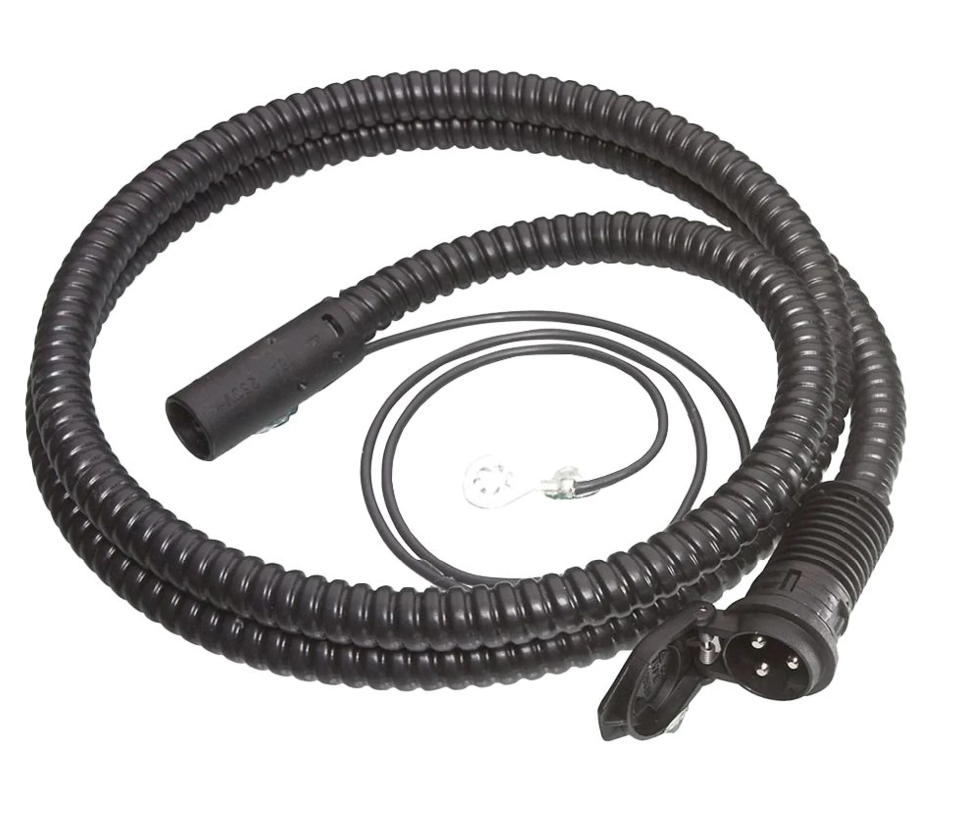 DEFA - 230 VAC MiniPlug Eingangskabel 1.5 m sz Mit Einbausteckdose, Wellrohr und MiniPlug Stecker