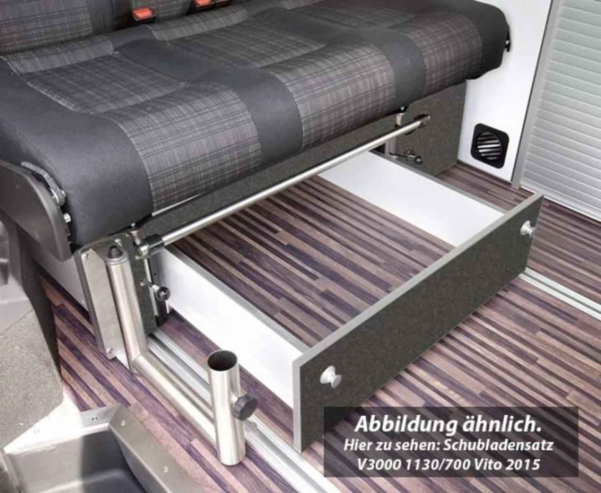 Banquette de couchage tiroir V3000 pour VW T6/5 City Van - taille 14 en décor basalte