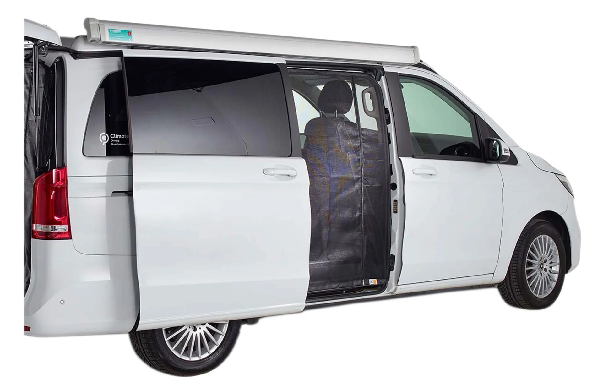Moustiquaire VanQuito MB Classe V 2014 / Vito / Marco Polo avec fermeture éclair magnétique pour porte coulissante standard Moustiquaire VanQuito MB Classe V 2014 / Vito / Marco Polo avec fermeture éclair magnétique pour porte coulissante standard