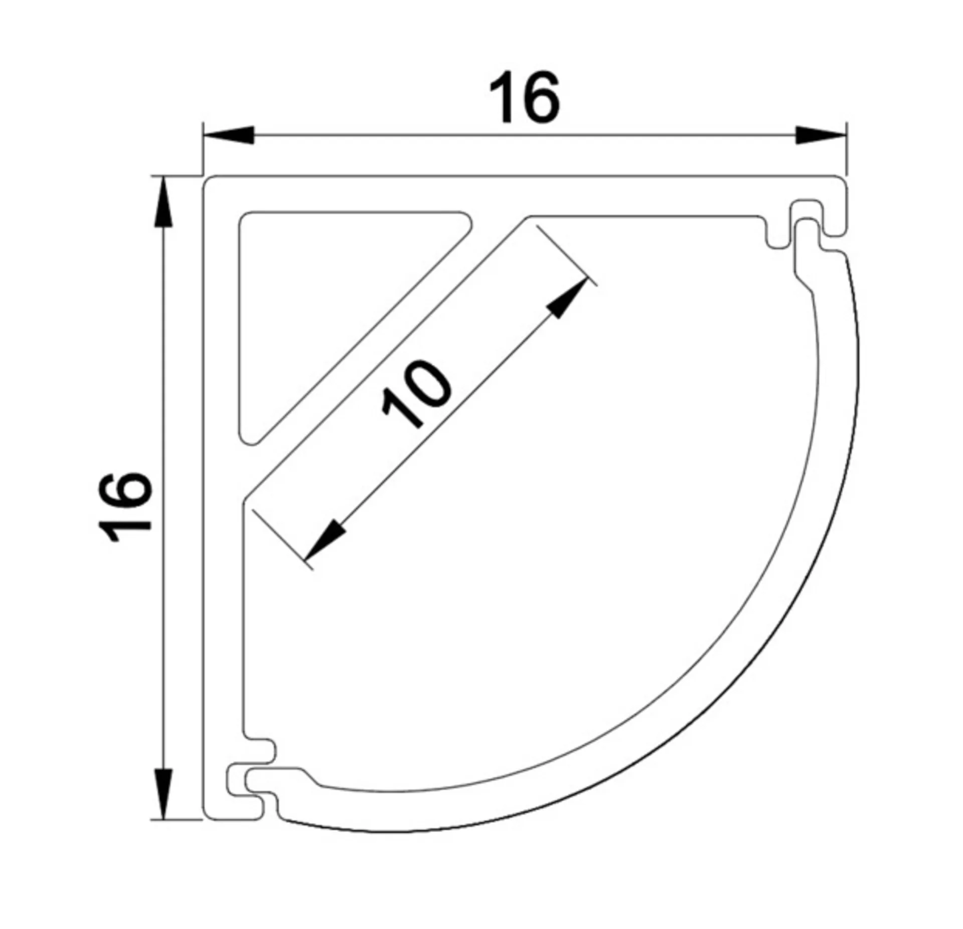 Aluminium Profil für LED-Bänder - Eckprofil - Länge 1,5 m