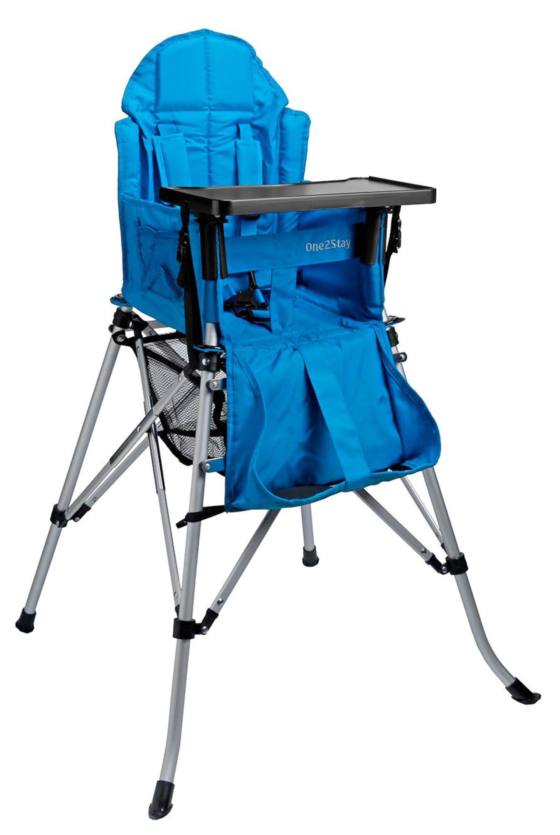 One2Stay Kinderhochstuhl faltbar mit abnehmbaren Esstisch blau