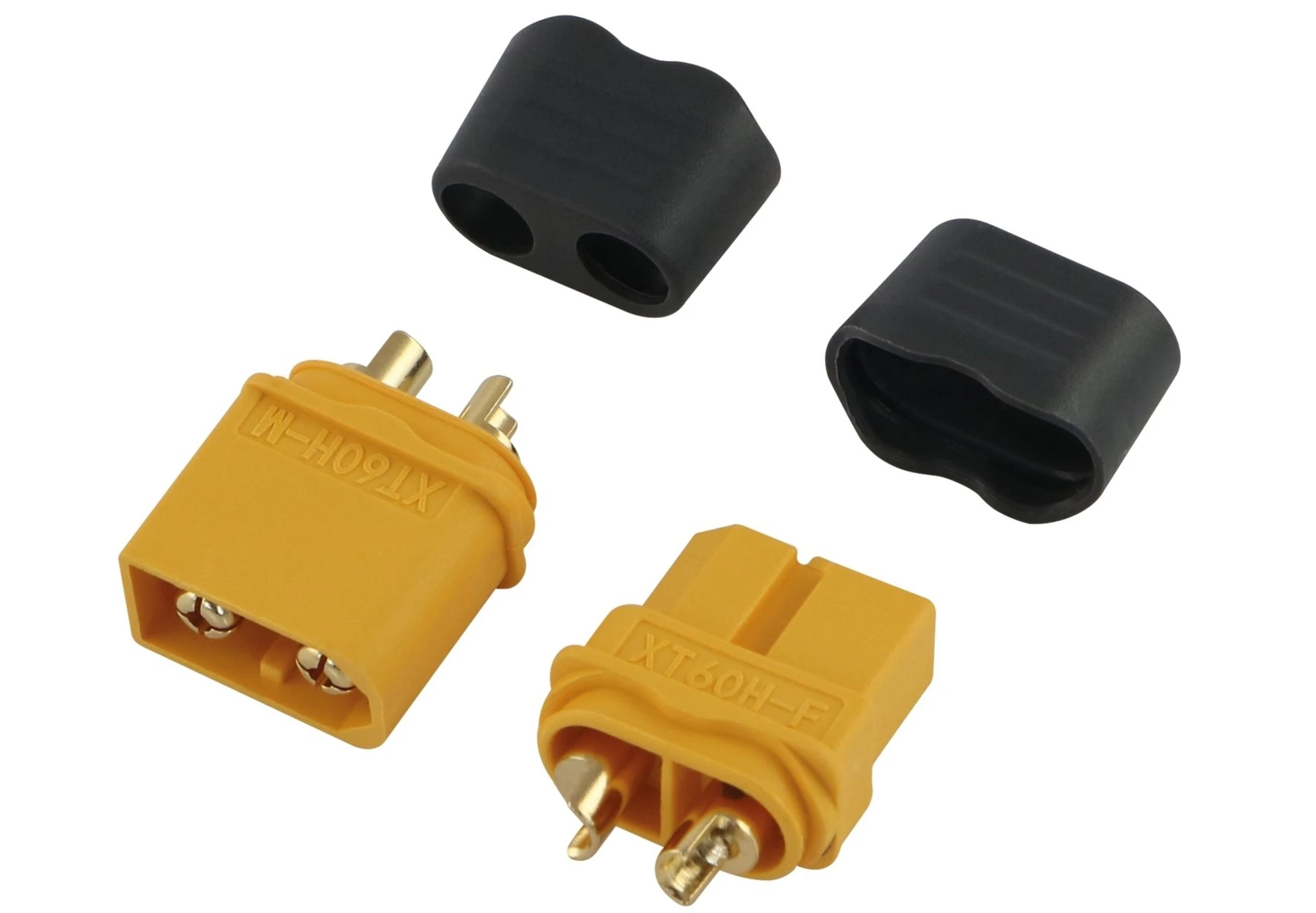 XT60 Stecker und Kupplung mit Kabelschutz 1 Paar mit Kappe, Lötkontakte