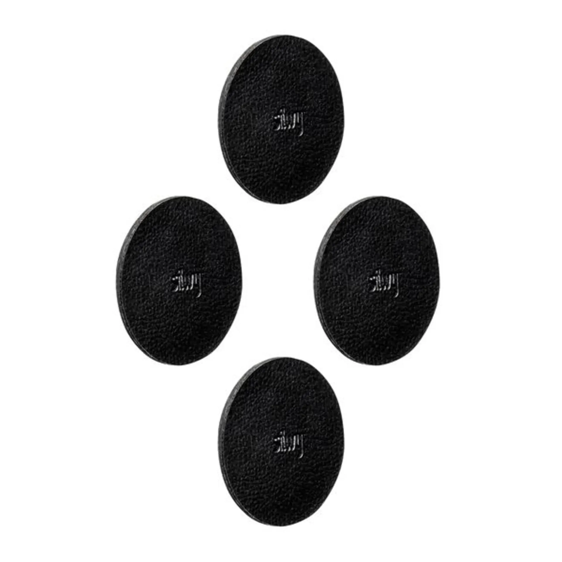 Magnetisches Nano-Gel-Pad Set, 4 Stück, Ø7.5cm, schwarz im Lederlook