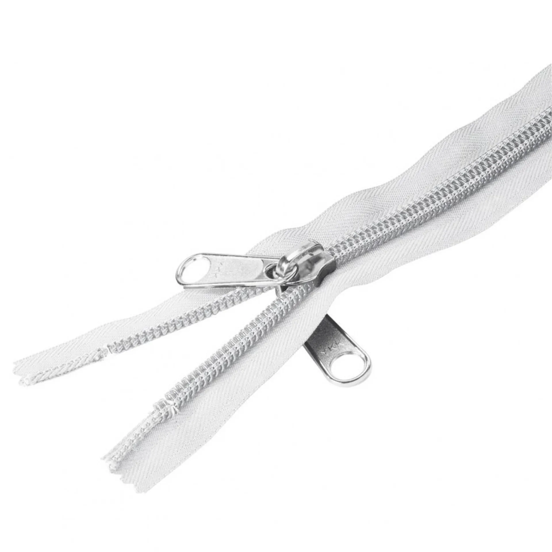 YKK Reißverschluss weiß Doppelgriff-Schieber 210 cm
