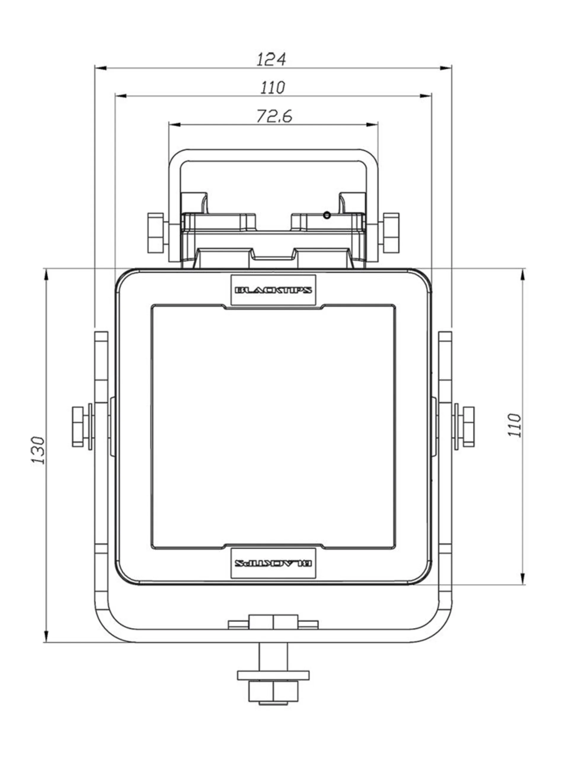 Blacktip 9 - LED-Arbeitsscheinw. 12/24V 110x110mm, 5’734 Lumen, IP69K, 9-32V, 60º Blacktip 9 - LED-Arbeitsscheinw. 12/24V 110x110mm, 5’734 Lumen, IP69K, 9-32V, 60º