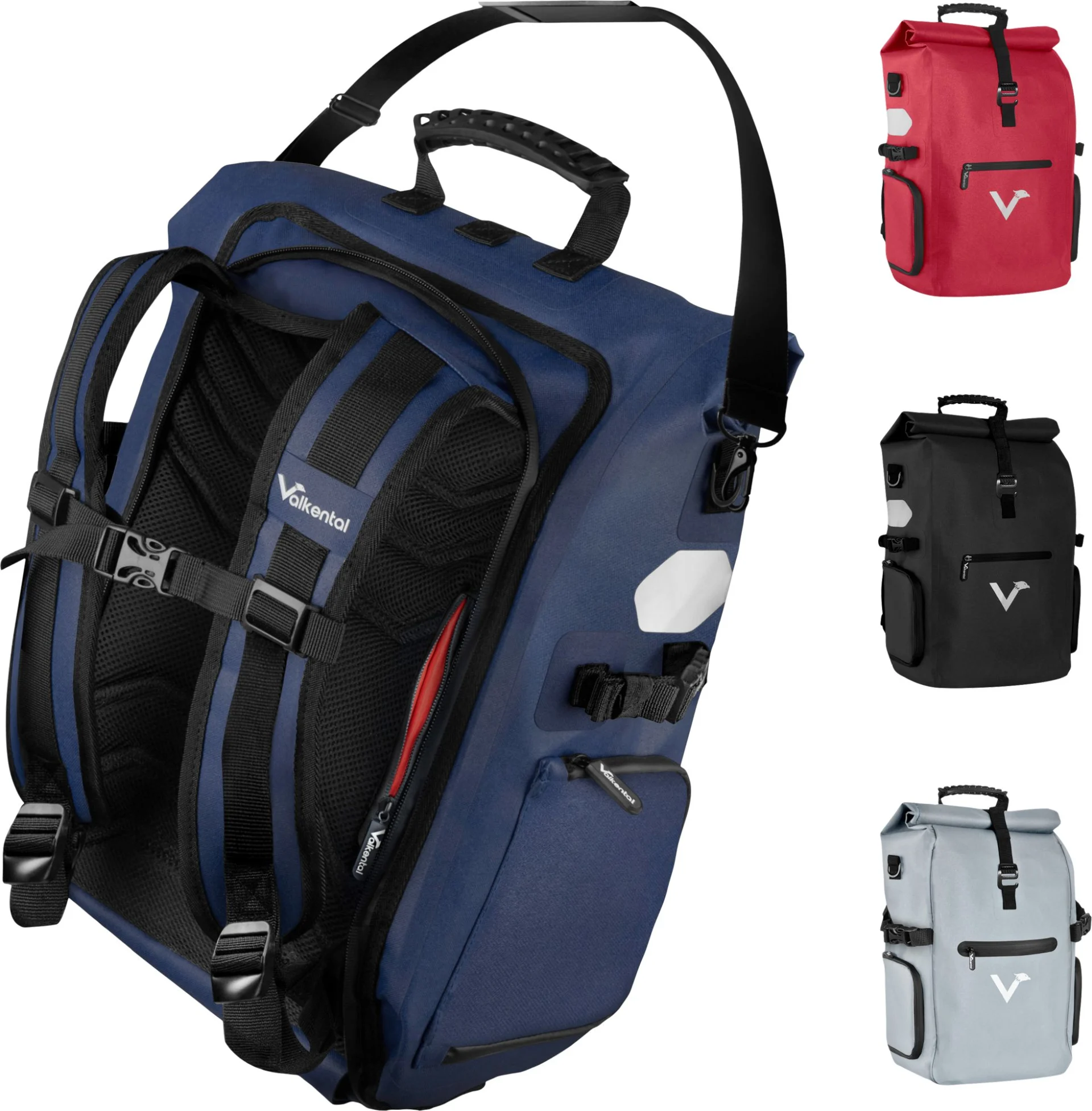 Valkental ValkPro 3-in-1 Fahrradtasche 26 Liter blau
