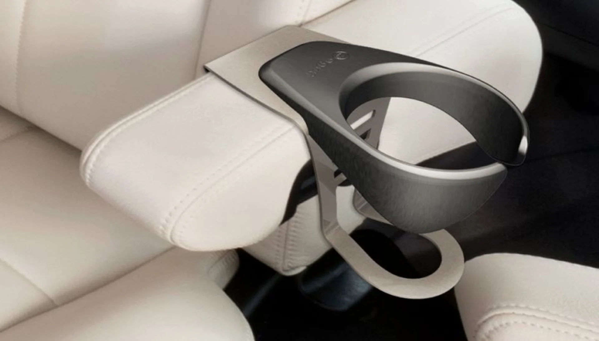 Cupholder für VW T5/T6 + Mercedes V-Klasse mit schmalen Armlehnen in Titanium matt