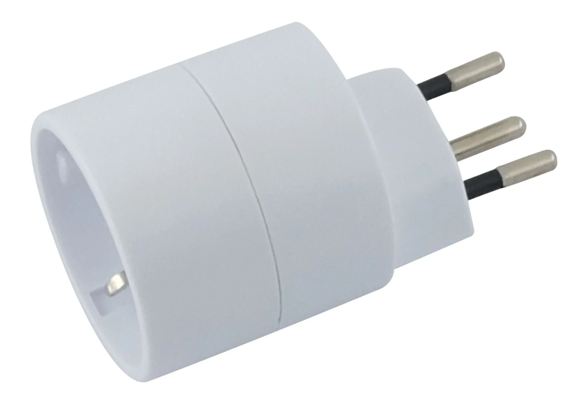 Adaptateur de voyage asymétrique, fiche type 12 / prise Schuko