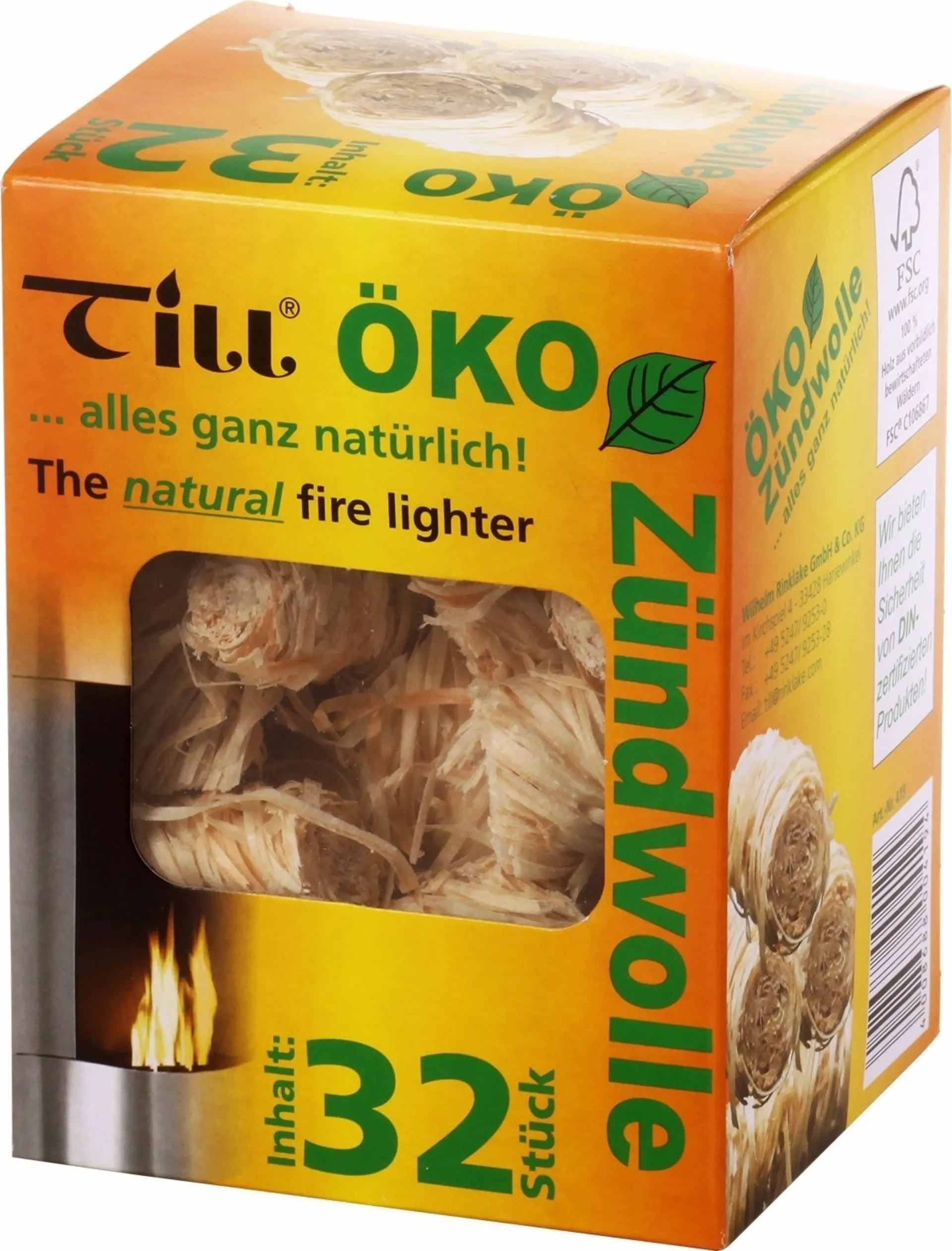Till Öko Zündwolle / Grillanzünder 32 Stück