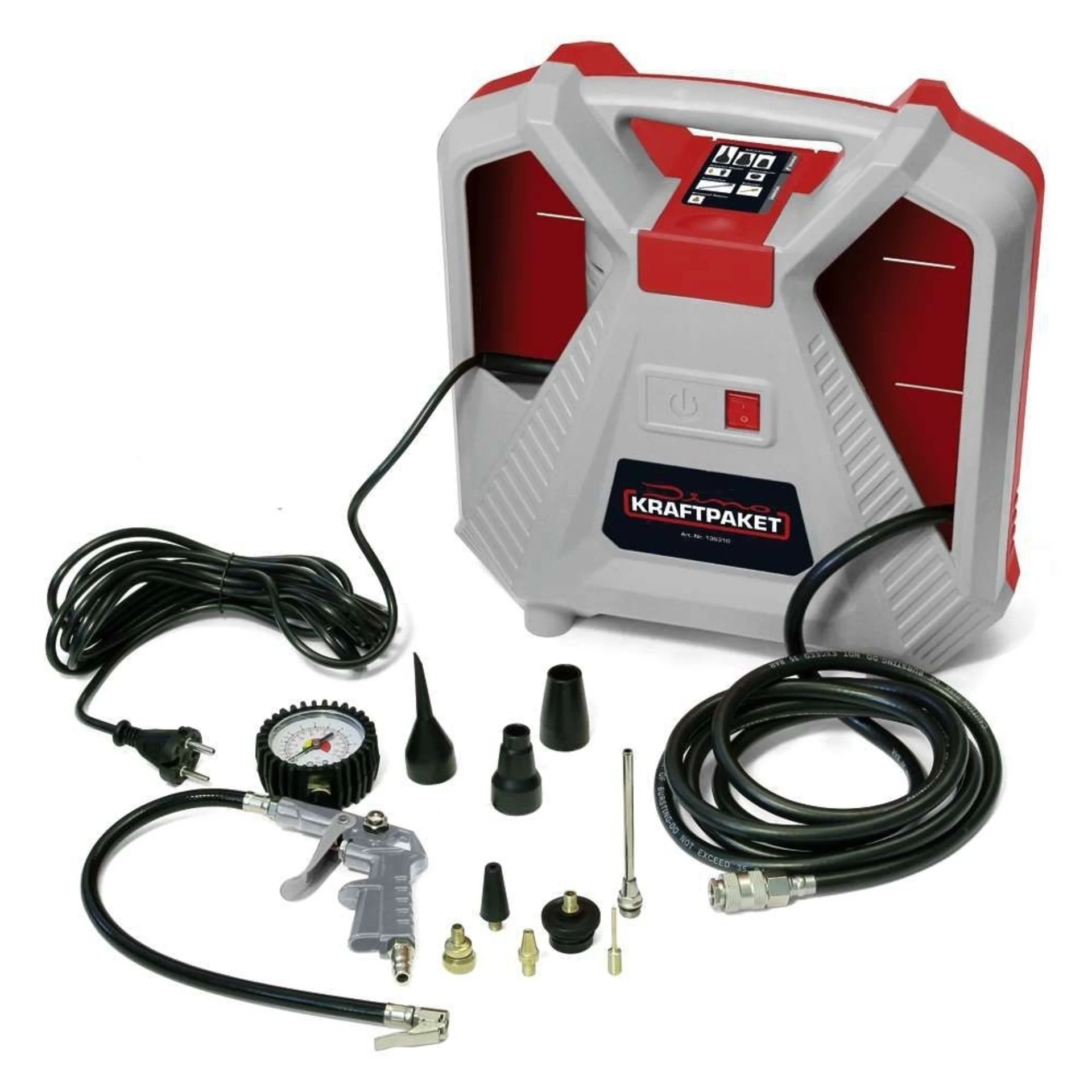 Dino Kraftpaket Compresseur avec adaptateur Set 9 pcs. 230 V / 1100 W