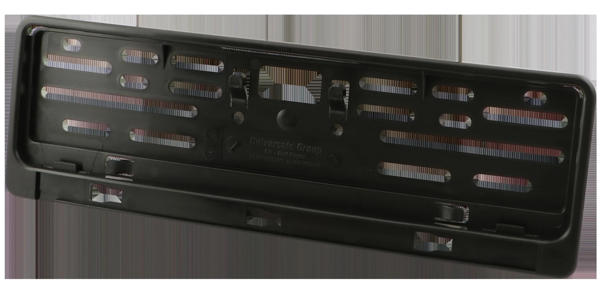 Kennzeichenhalter Wechselsystem schwarz vorne 30 x 8 cm mit Schieber, aus flexiblem Kunststoff