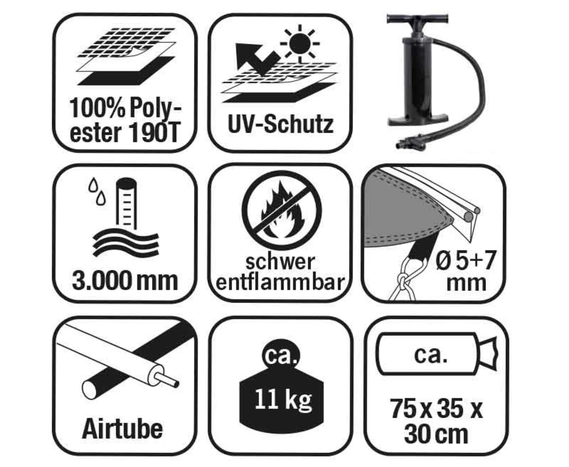 Aufblasbares Reisemobilvorzelt One Beam Air High mit schnellem Aufbau durch nur einen Luftschlauch