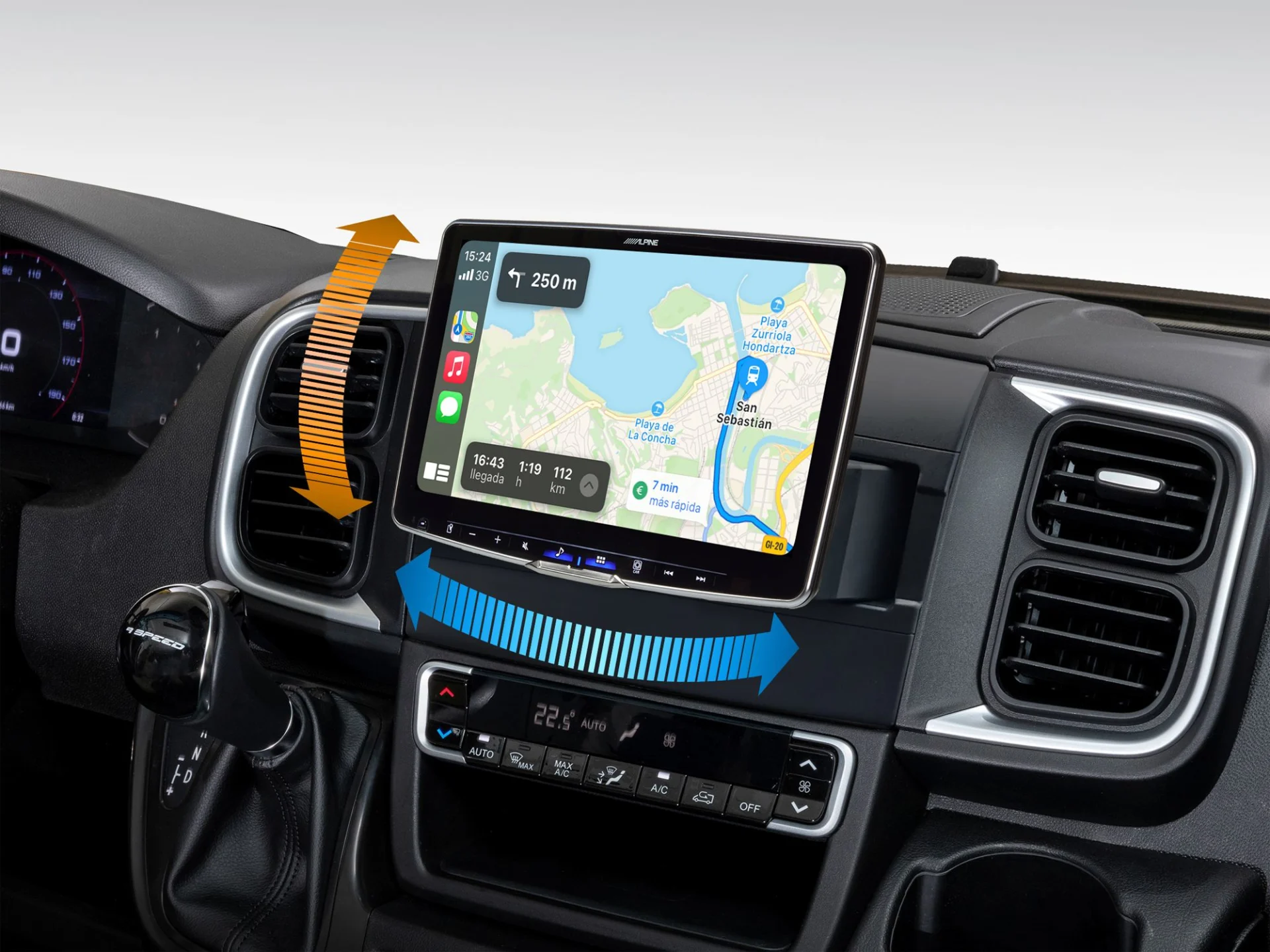 Alpine Digitale Mediastation Halo9 iLX-F905DU8 mit 9 Zoll Display für Ducato 8 inkl. Kabelbaum