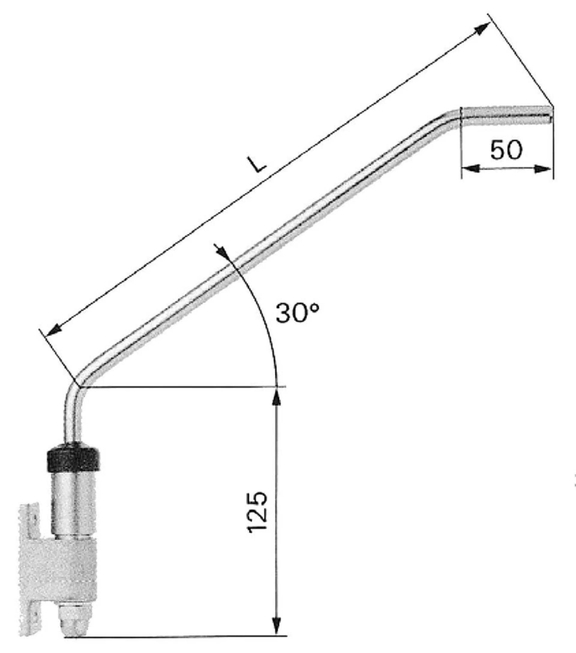 Spiegelhalter Typ S ø 10mm / Länge (L): 280mm