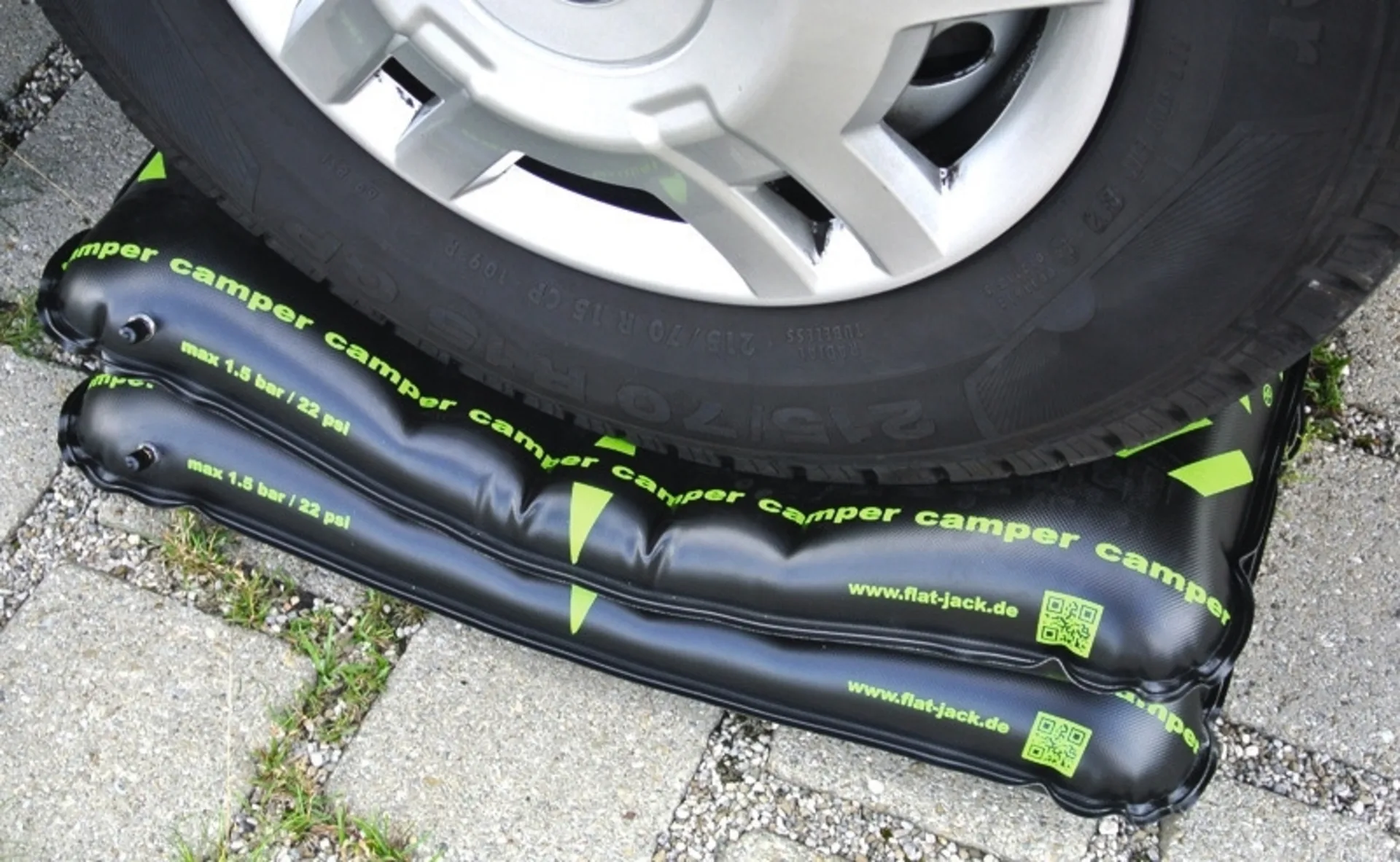 Flat-Jack Camper Reifen-Luftkissen für Fahrzeuge bis 6 Tonnen & bis 255 mm Reifenbreite