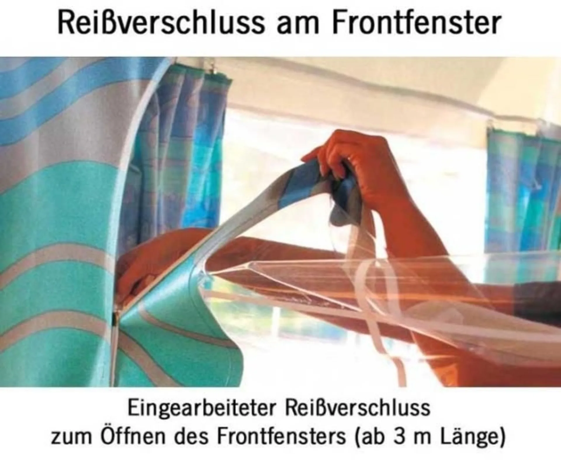 Safari-Room 260cm Saphirblau für Markisenvorzelte (Front + 2 Seitenteile)