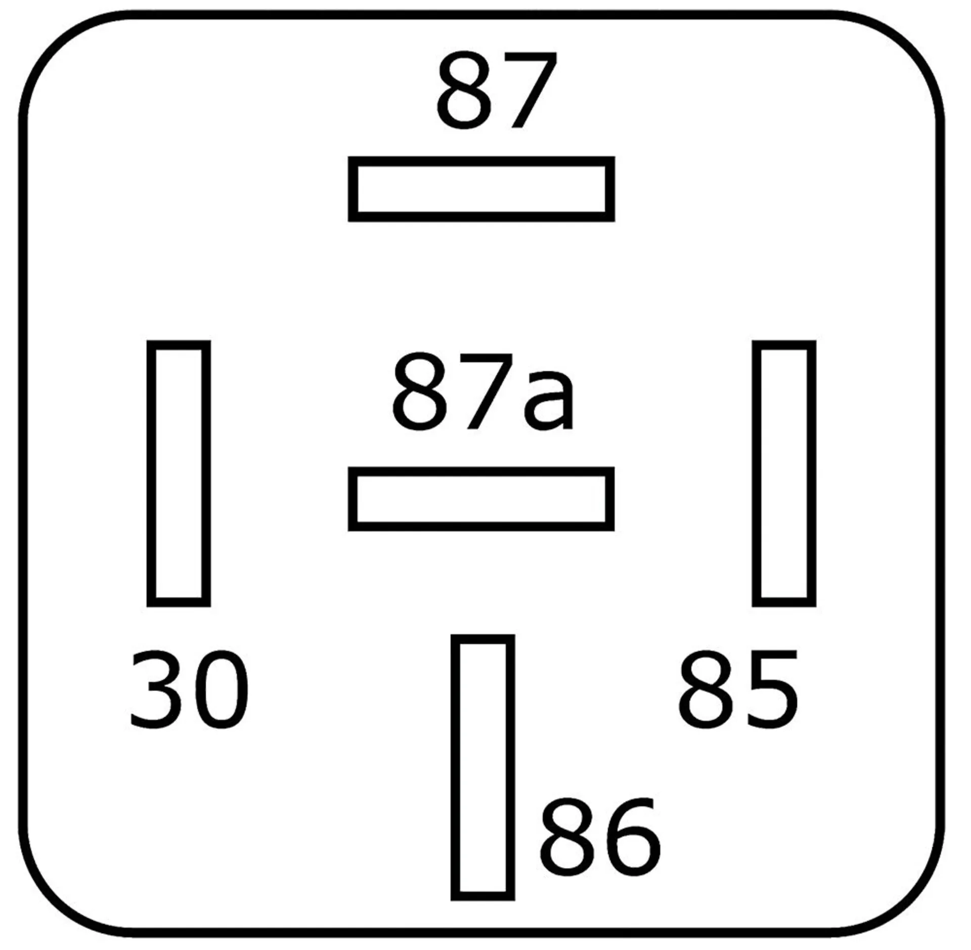 Mini-Relais Wechsler 12V 40/15A, 30-seitl., Widerst. 1 - 2 / 12V 40/15A / Kontakt 30 seitlich