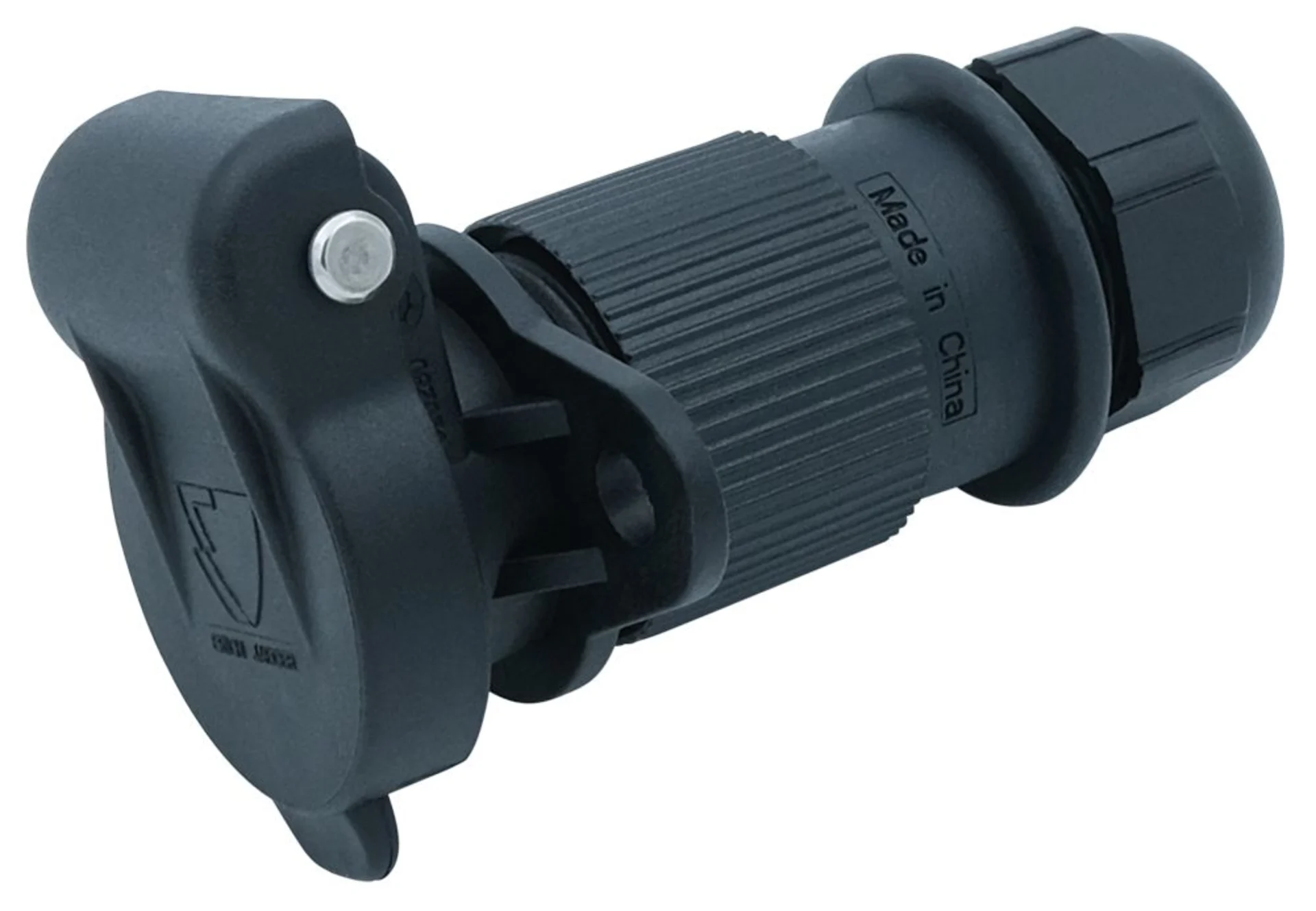 Steckdose 3-pol. 15 A, -2.5mm2 mit Zugentlastung & PG-Verschr., Crimpkontakte